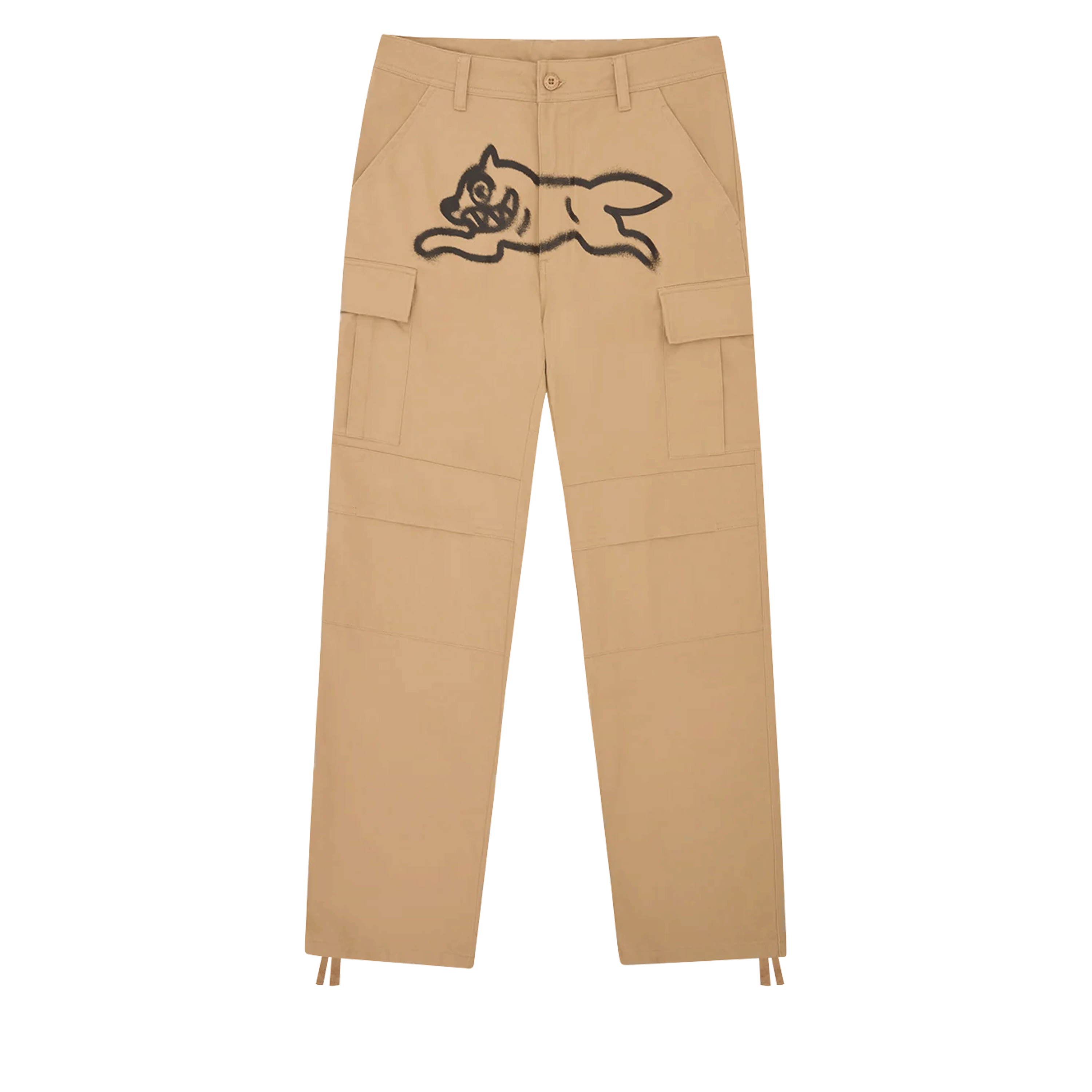 Jean Beige ICECREAM Cargo Pant Spray Paint Running Dog