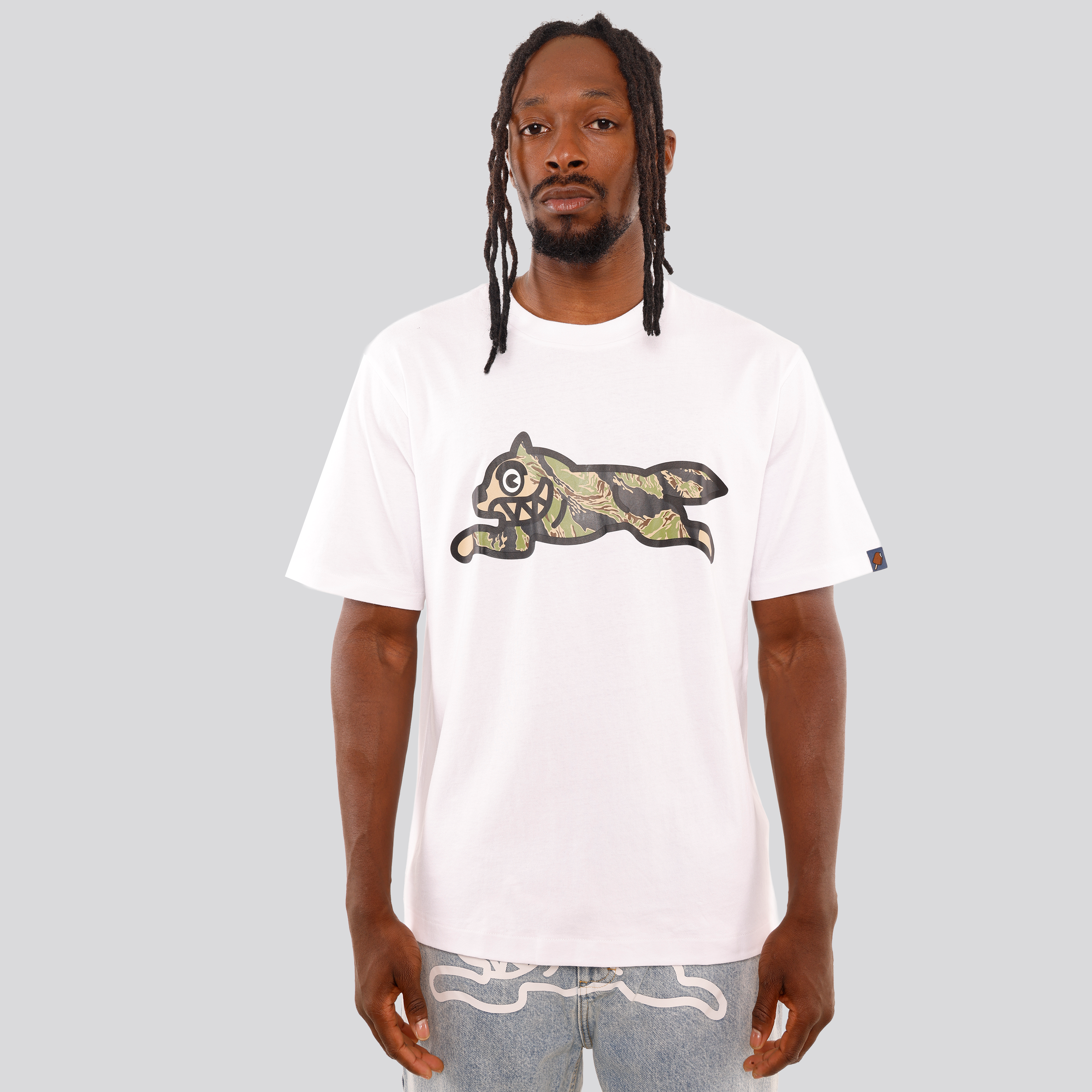 Camiseta Blanca ICECREAM Tiger Stripe Running Dog