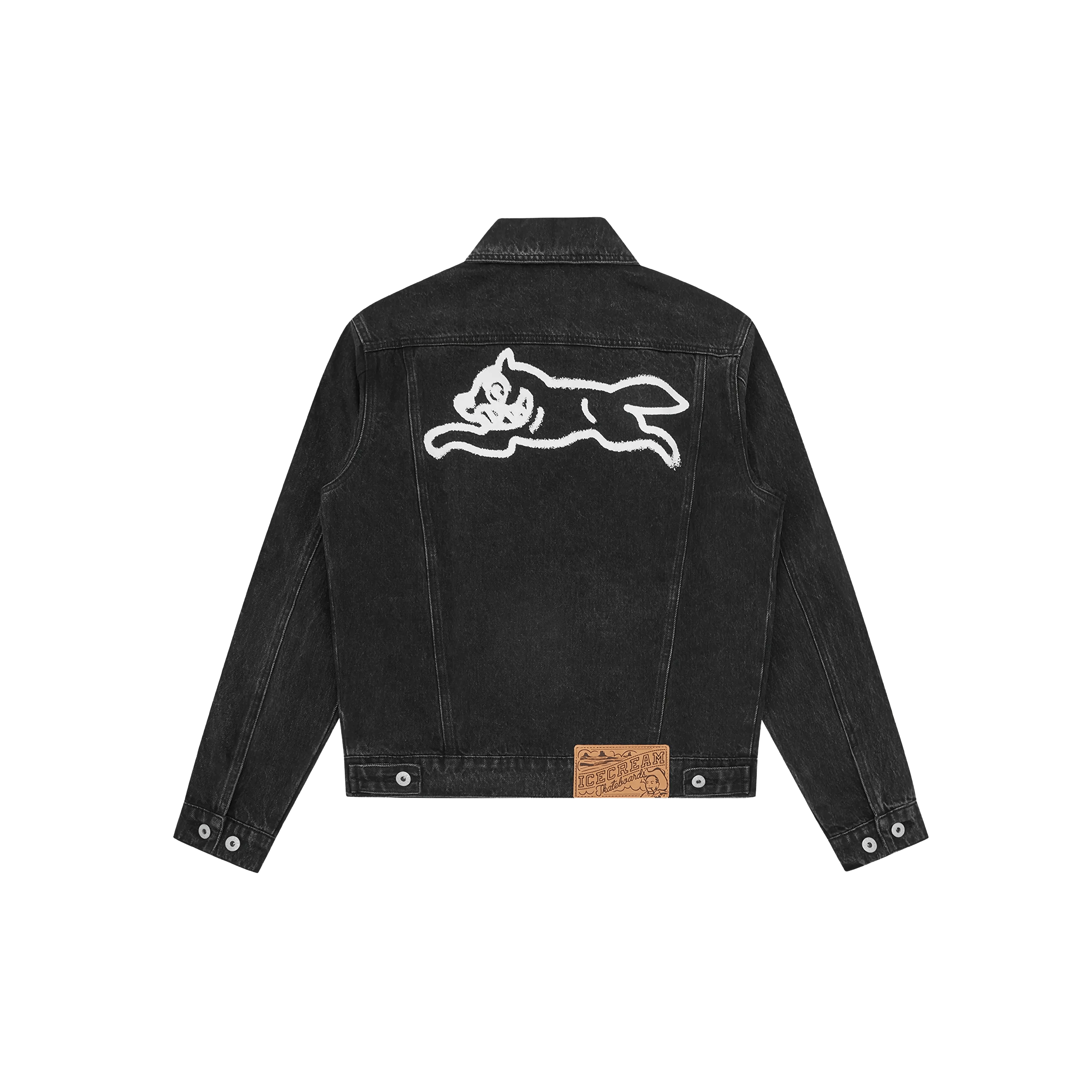 Chaqueta Negra ICECREAM Paint Running Dog Denim Trucker