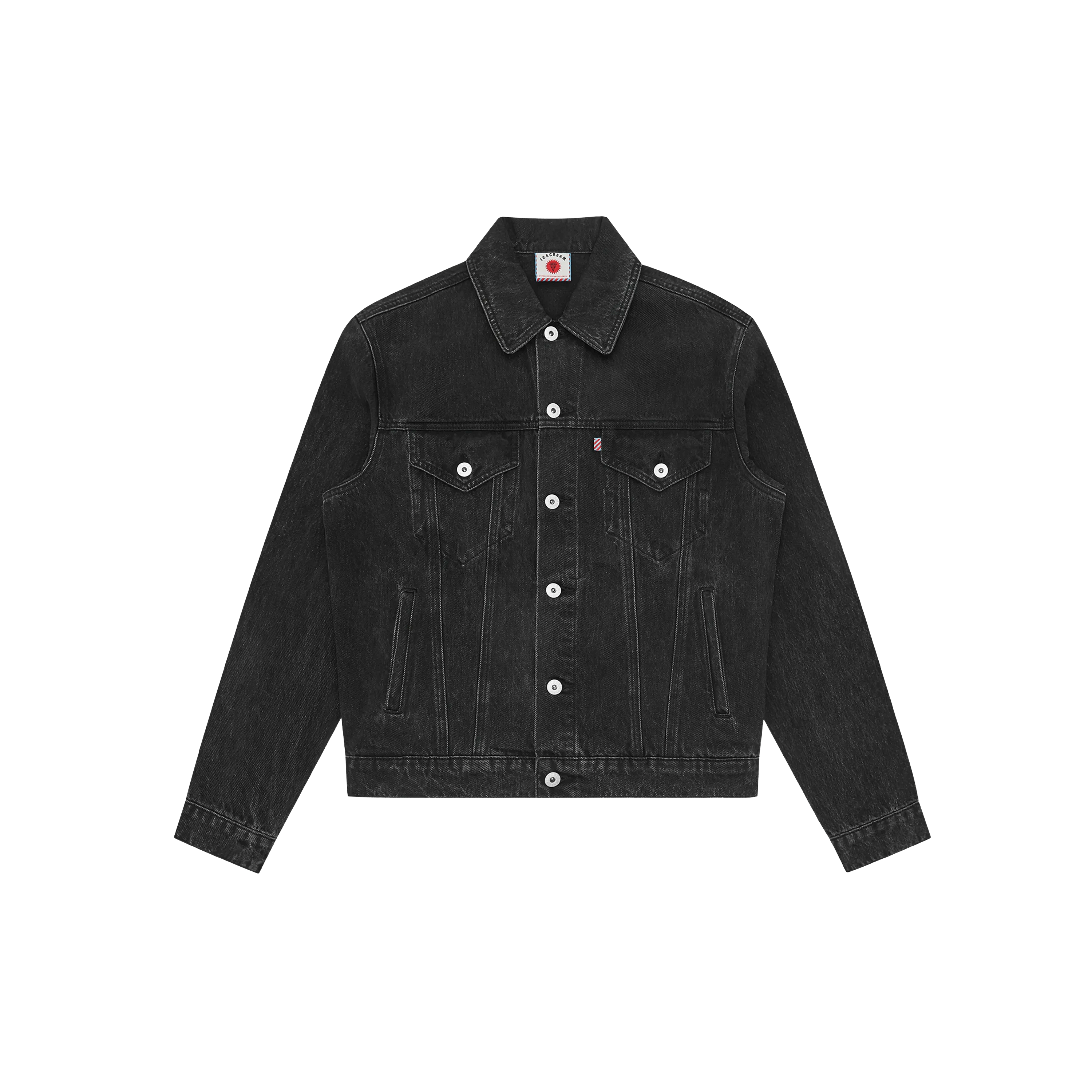 Chaqueta Negra ICECREAM Paint Running Dog Denim Trucker