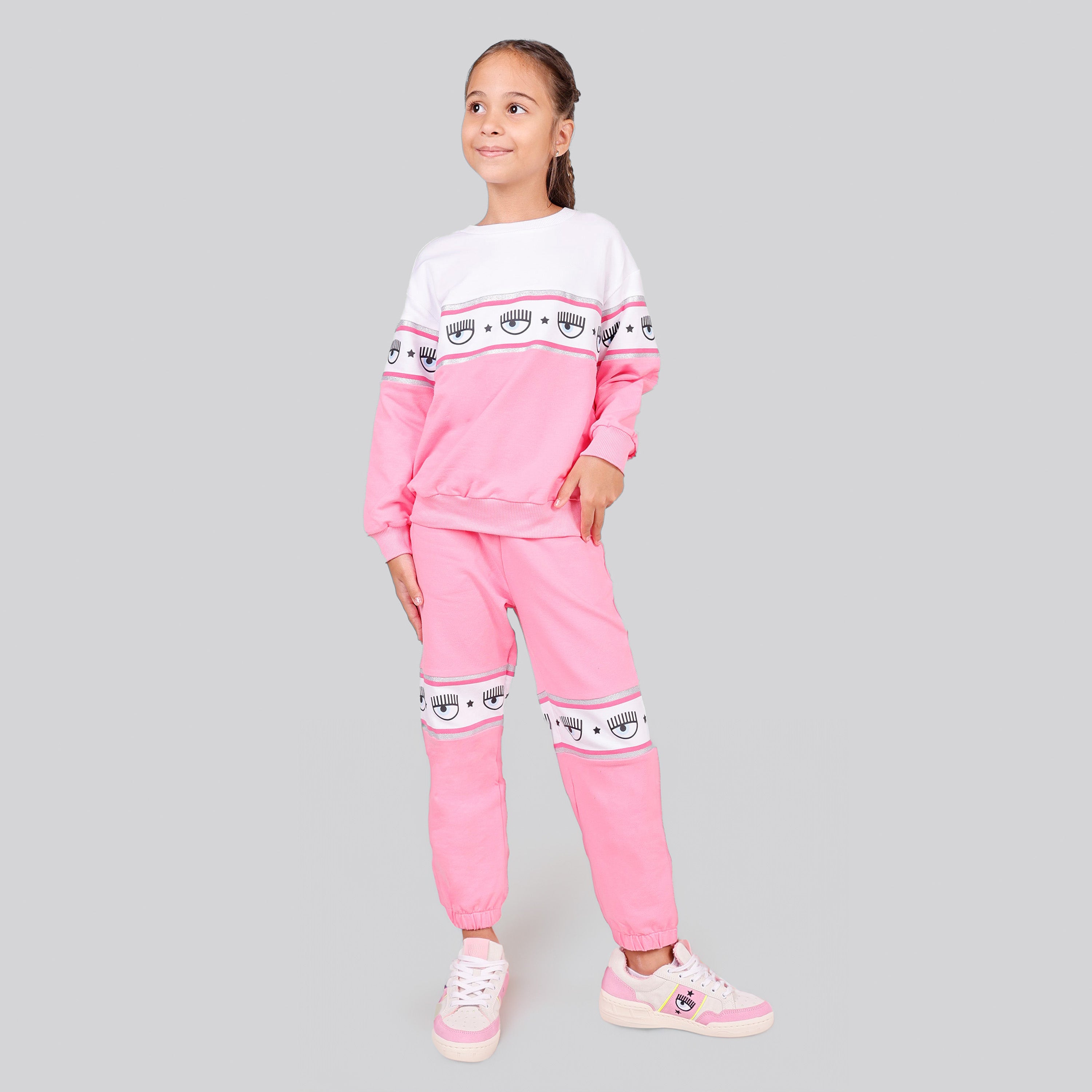 Buzo Blanco Rosado Chiara Ferragni Kids Eyelike