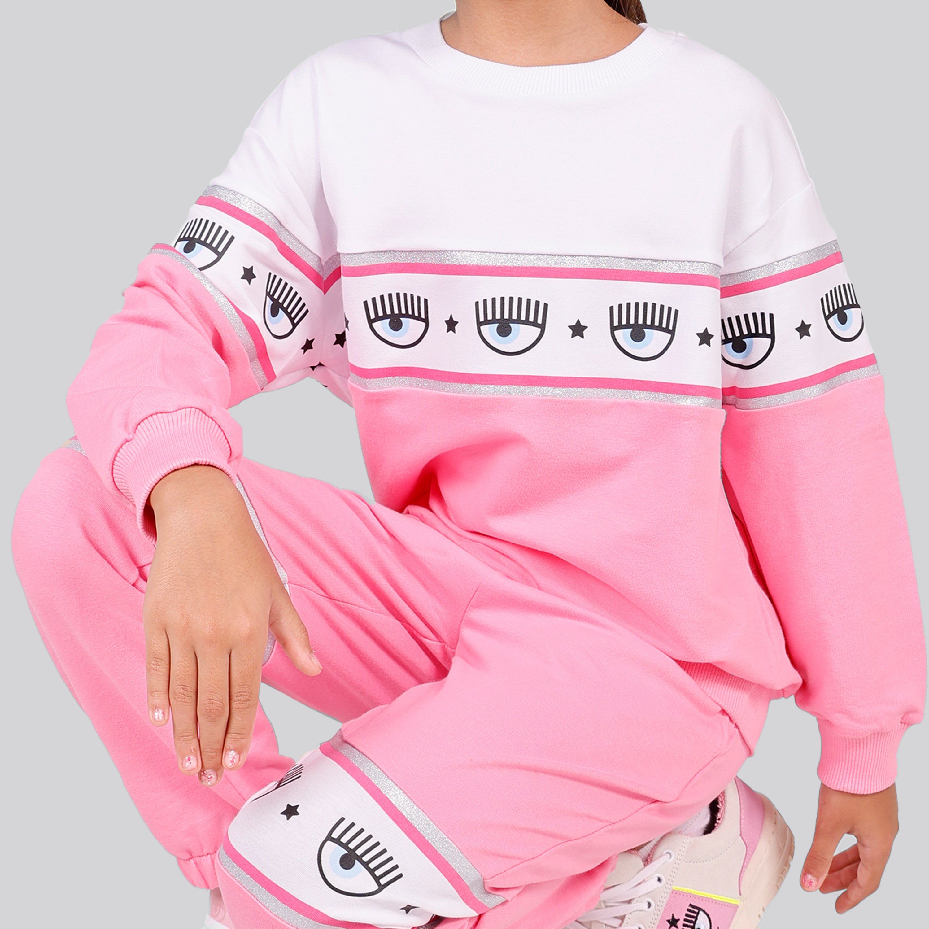 Buzo Blanco Rosado Chiara Ferragni Kids Eyelike