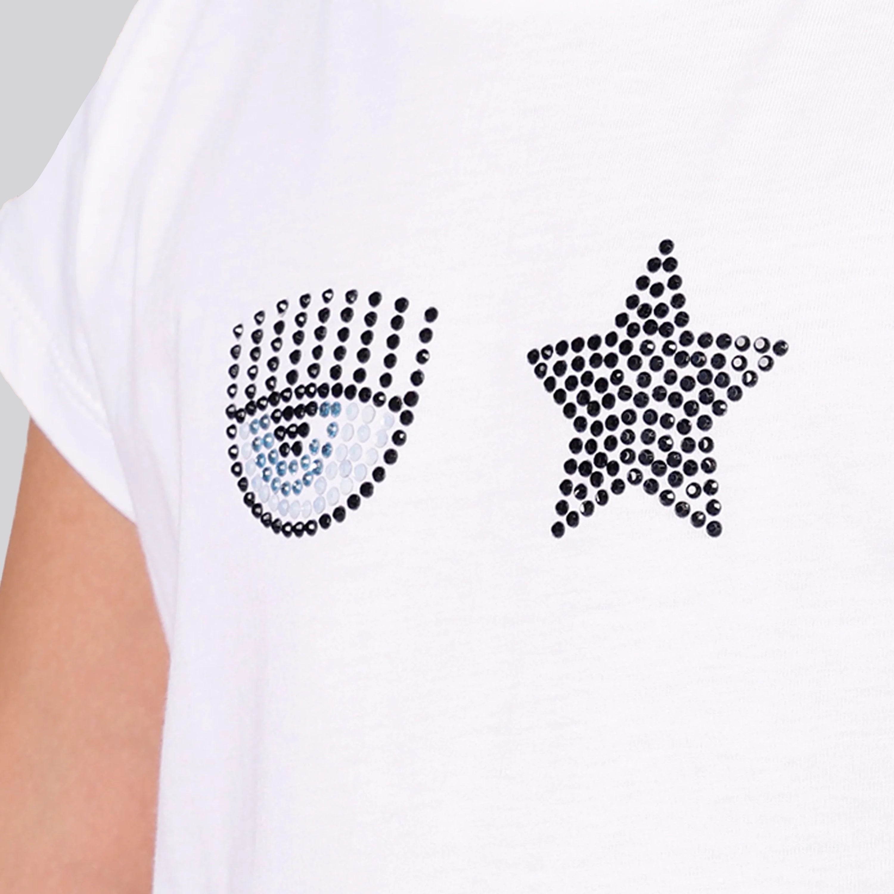 Camiseta Blanca Chiara Ferragni Kids Star Eye