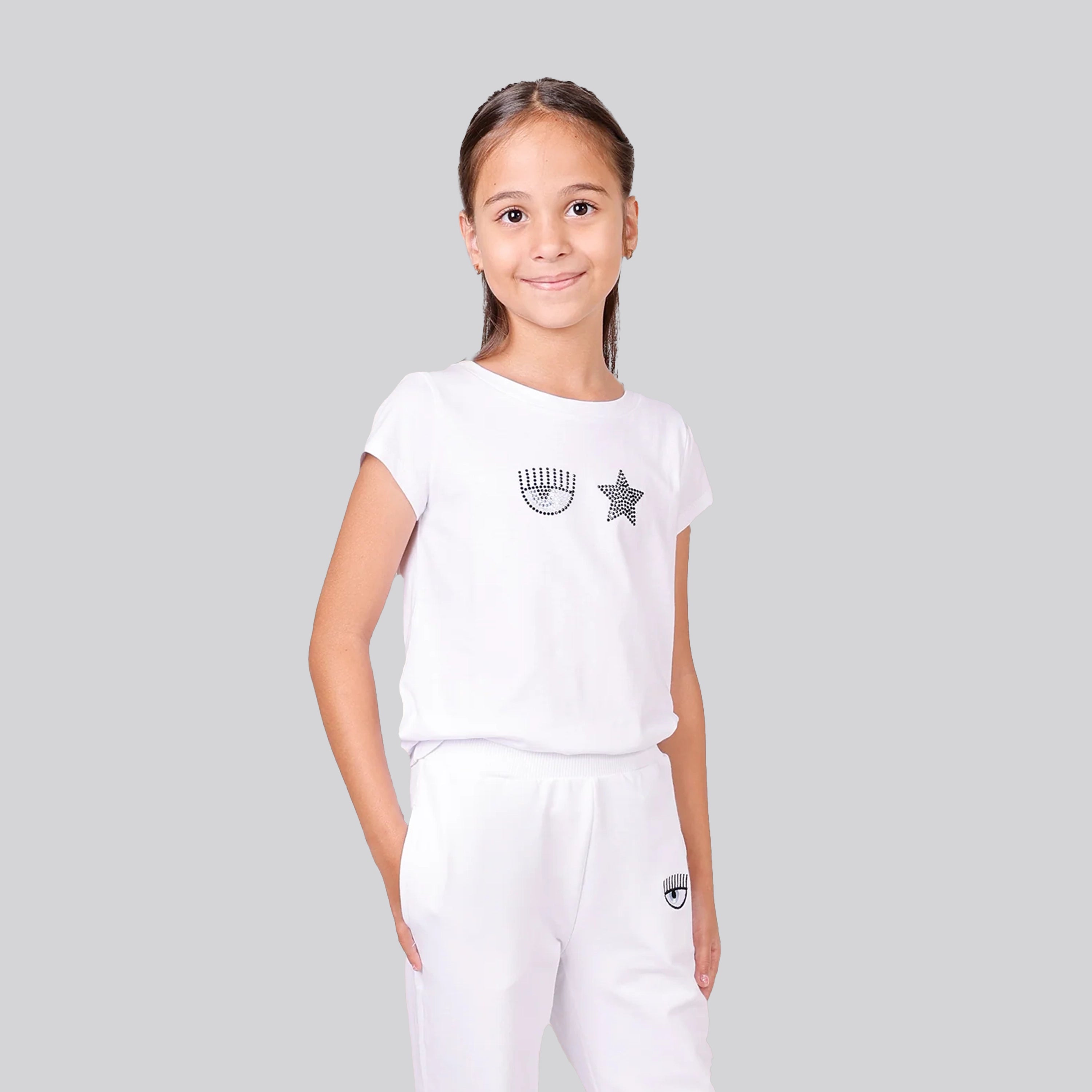 Camiseta Blanca Chiara Ferragni Kids Star Eye