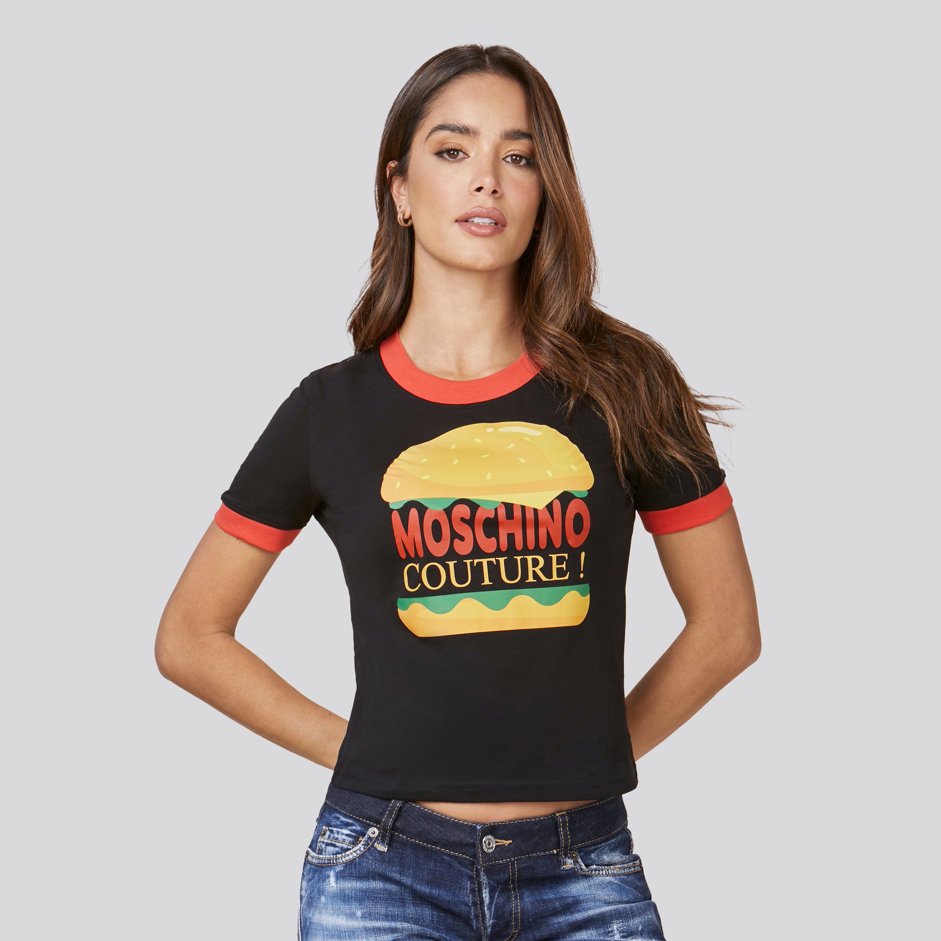 Camiseta Negra Moschino Burguer