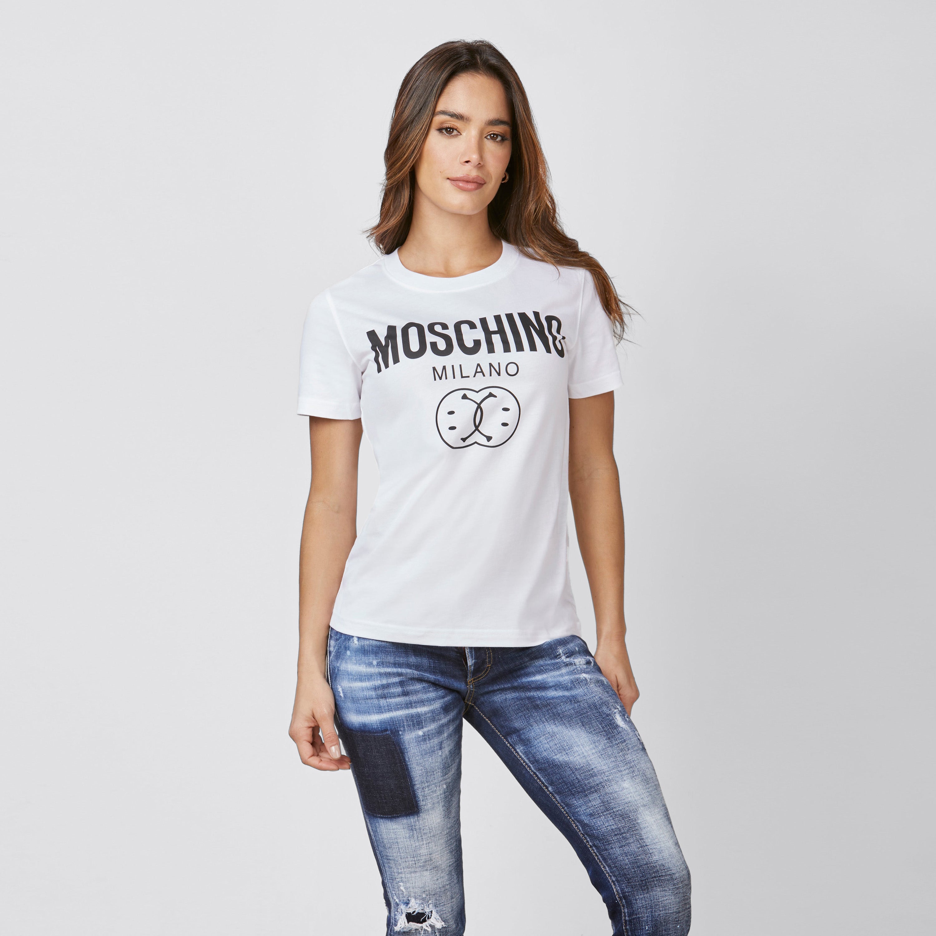 Camiseta Blanca Moschino Doble Cara