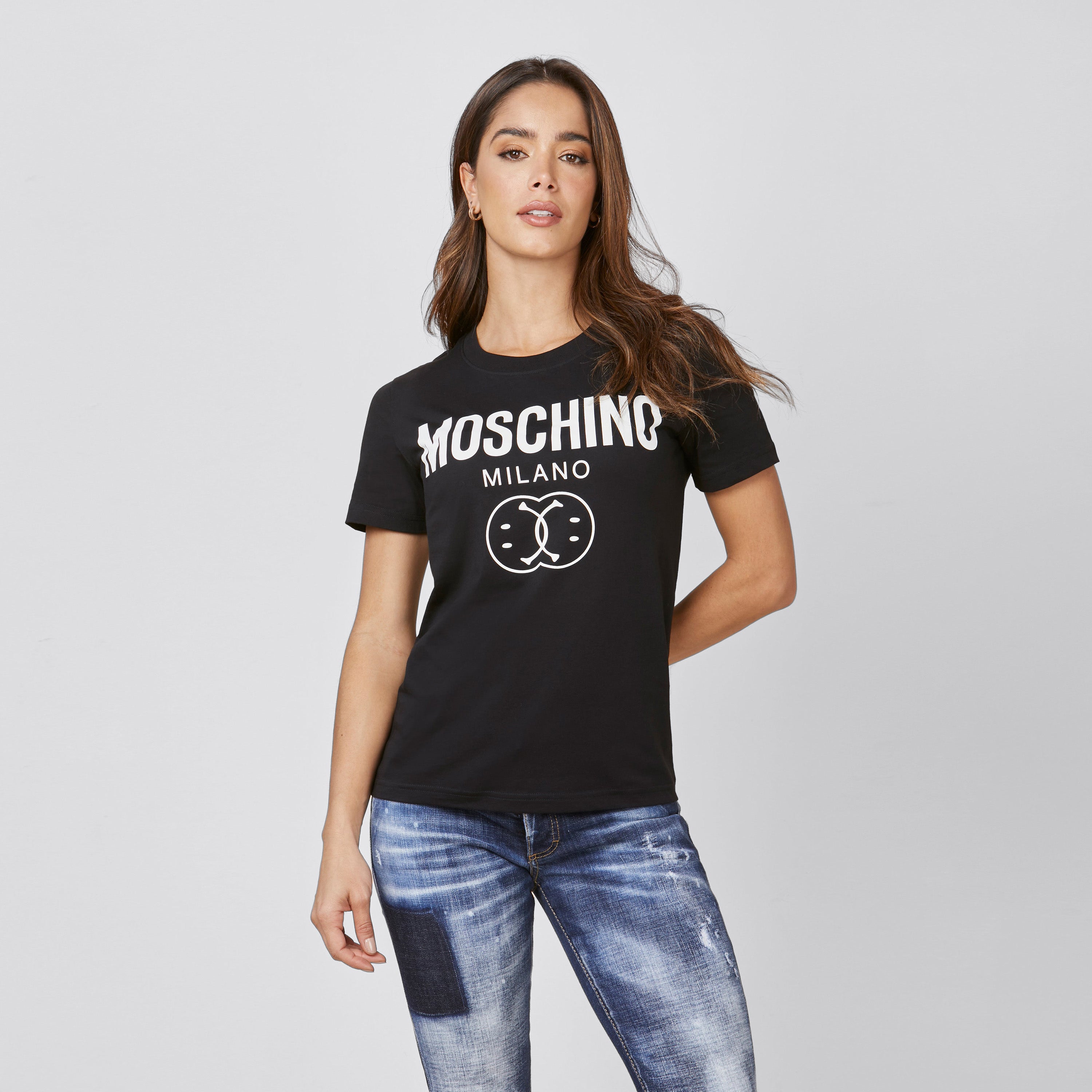 Camiseta Negra Moschino Doble Cara