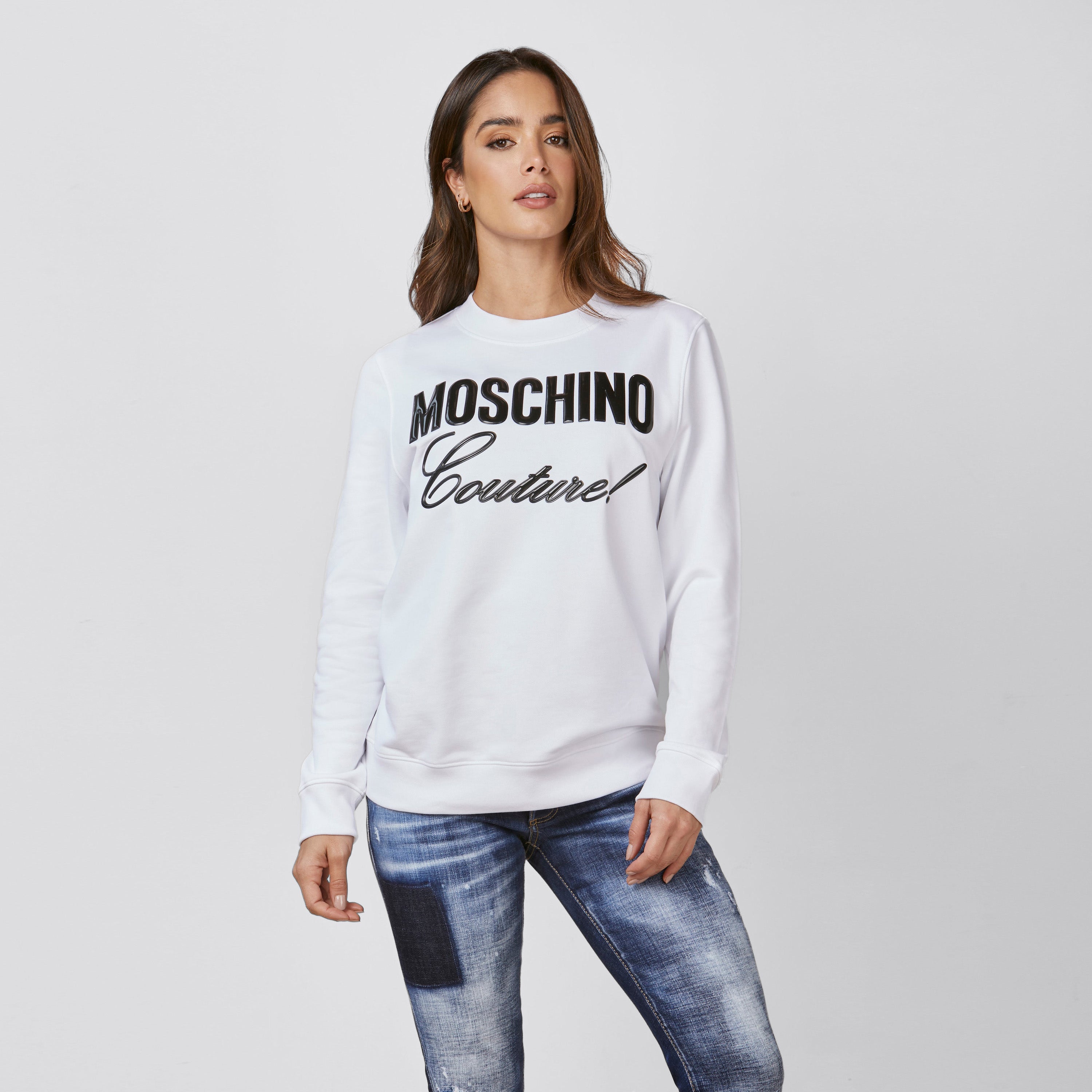 Buzo Blanco Moschino Couture Logotipo En Relieve