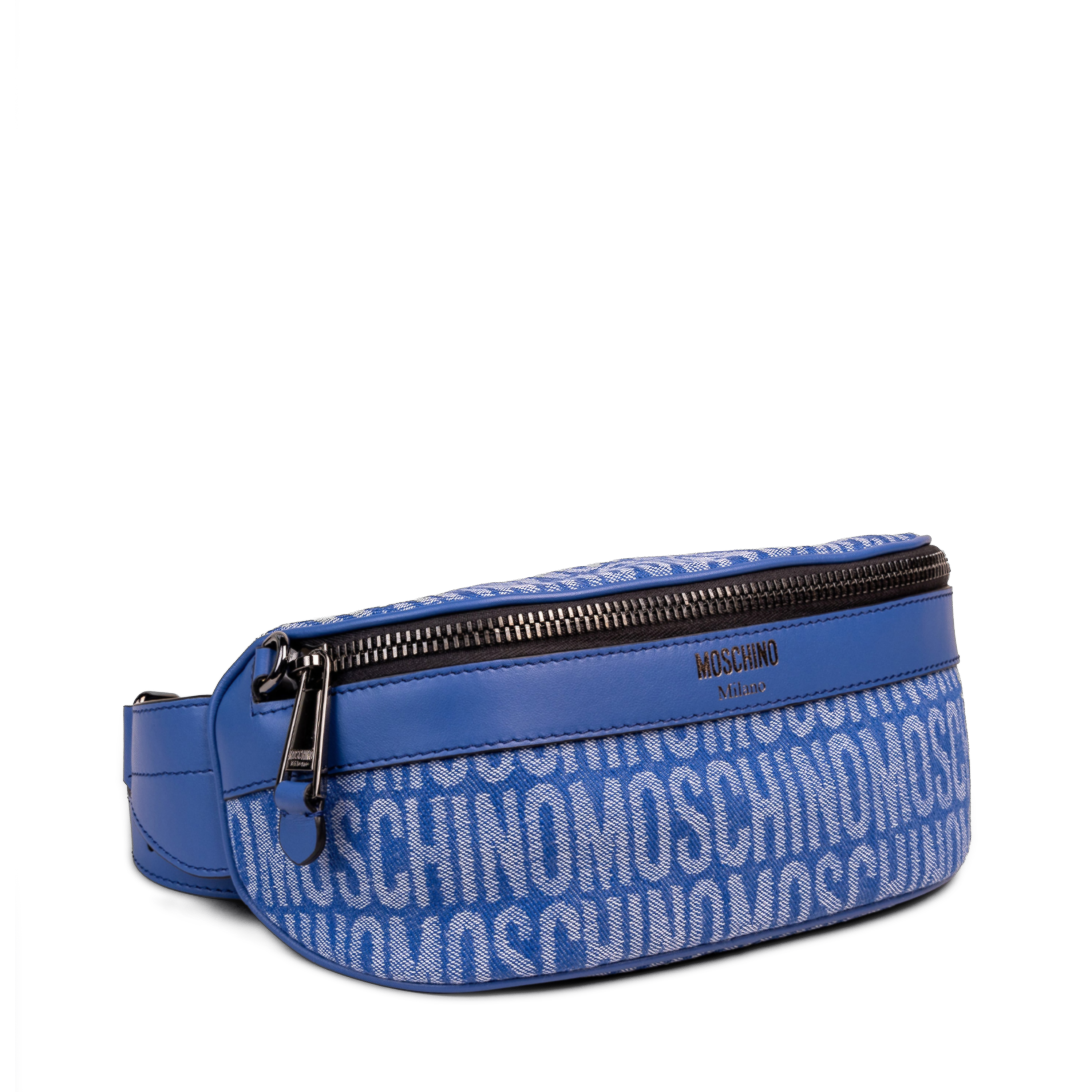 Riñonera Azul Moschino Couture Monogram