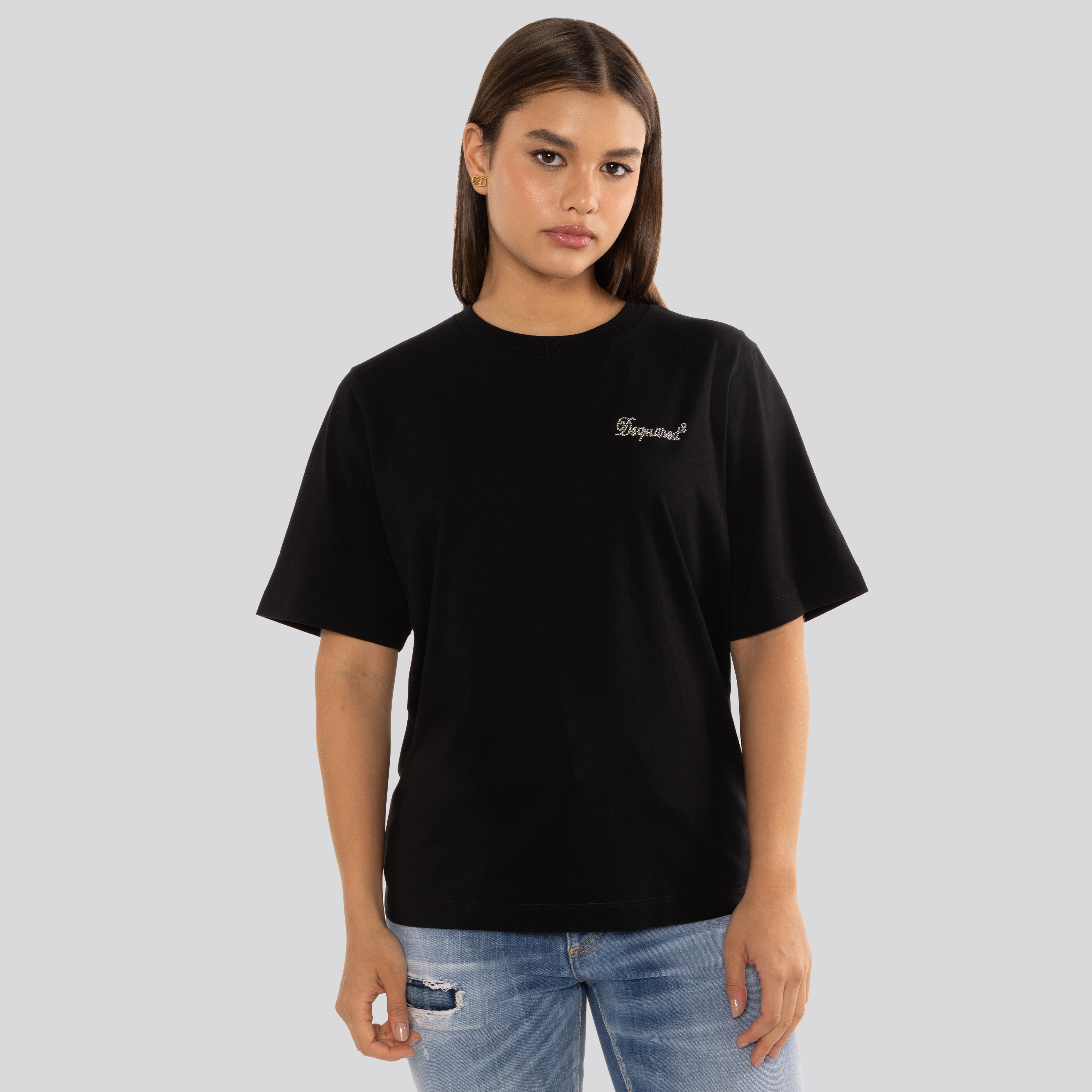 Camiseta Negra Dsquared2 Mini Leaf