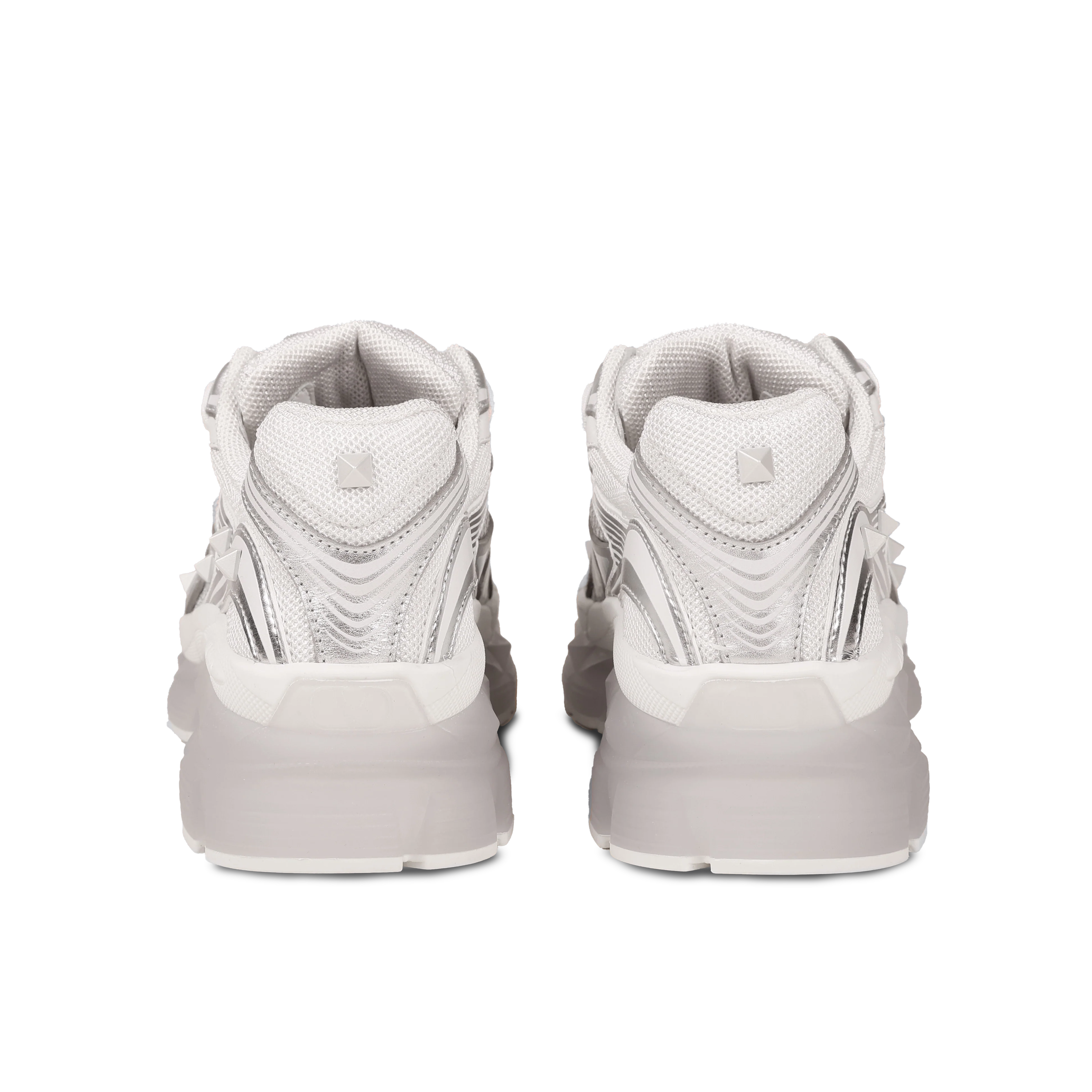 Sneakers White Silver Valentino Ms-2960 Rockstuds