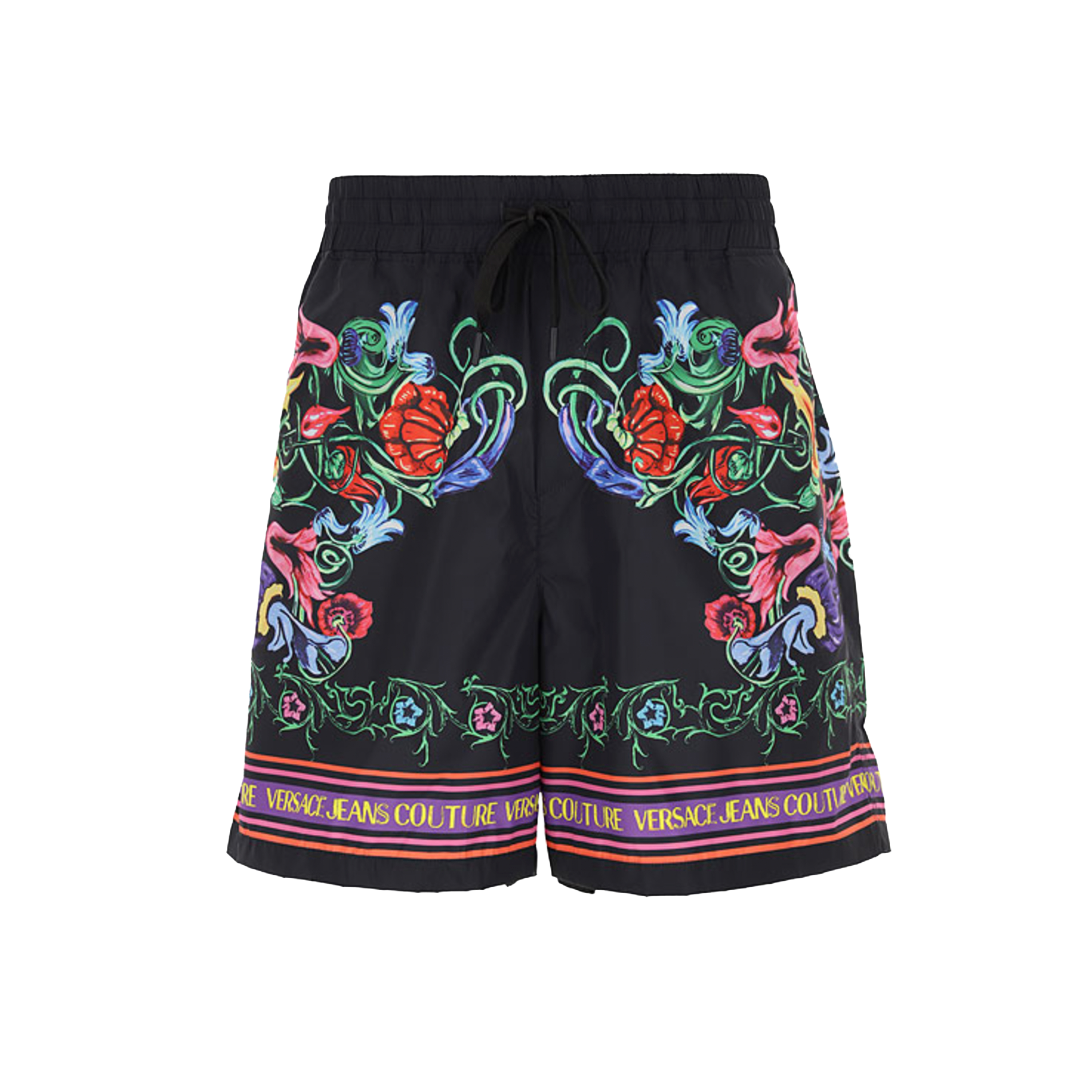 Pantaloneta Negro Versace Couture Floral