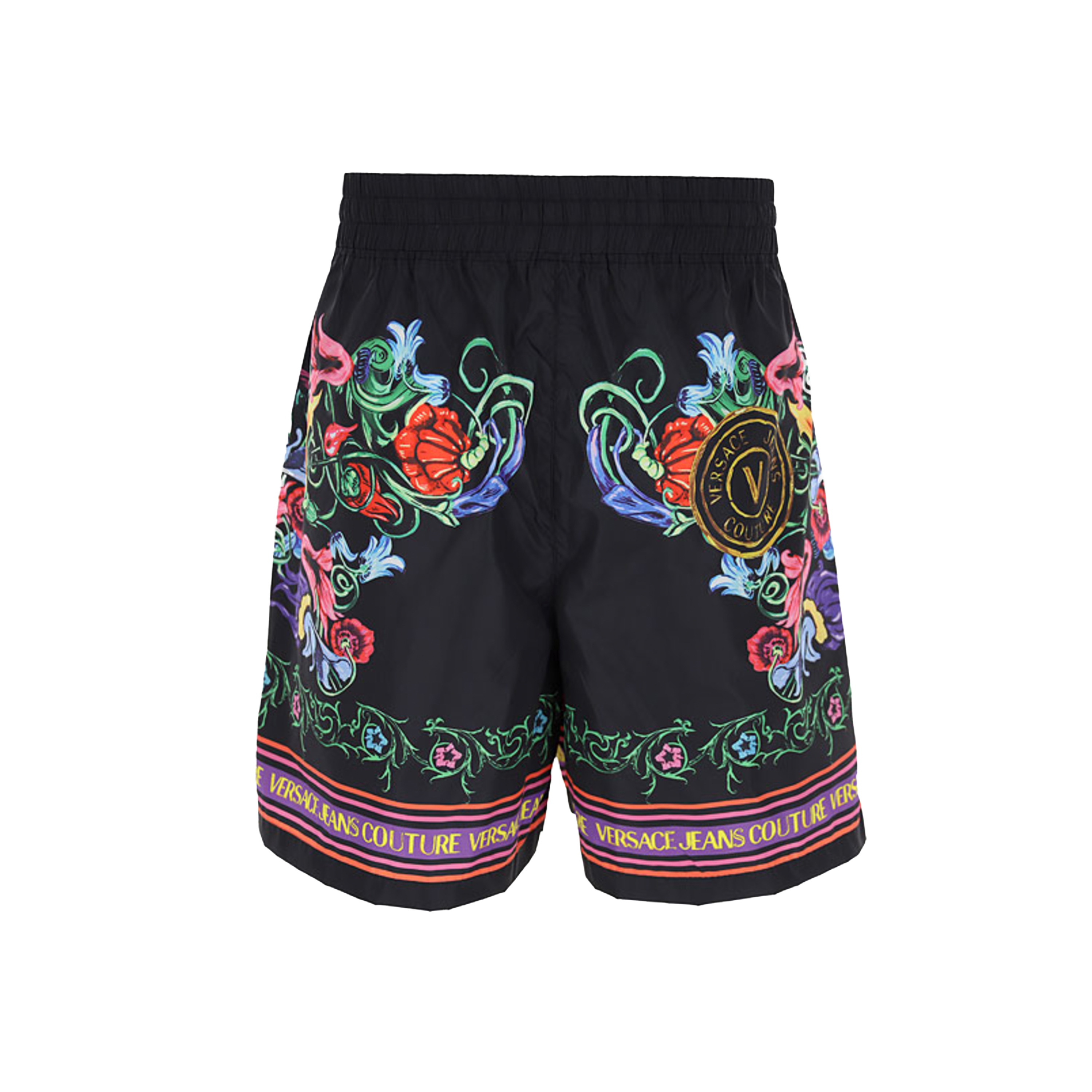 Pantaloneta Negro Versace Couture Floral