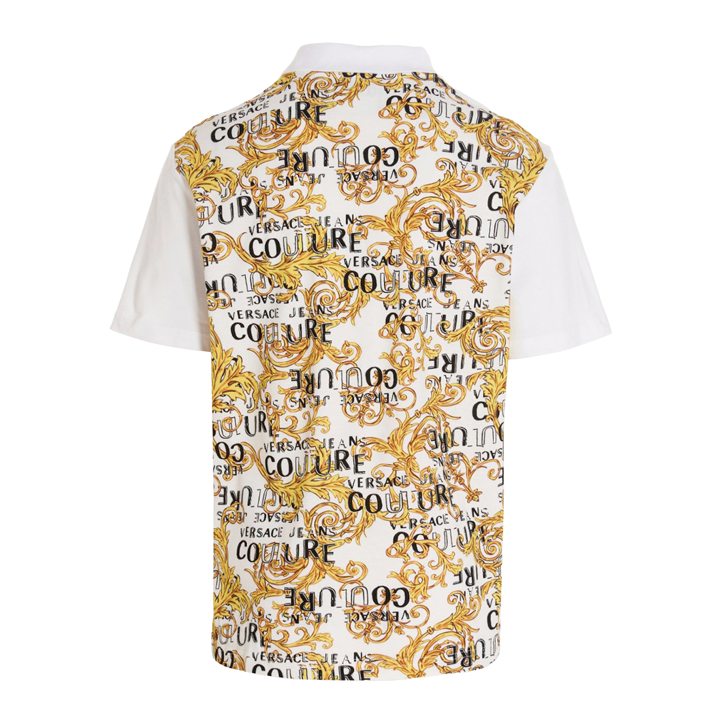 Camiseta Tipo Polo Blanca Versace Couture Baroque