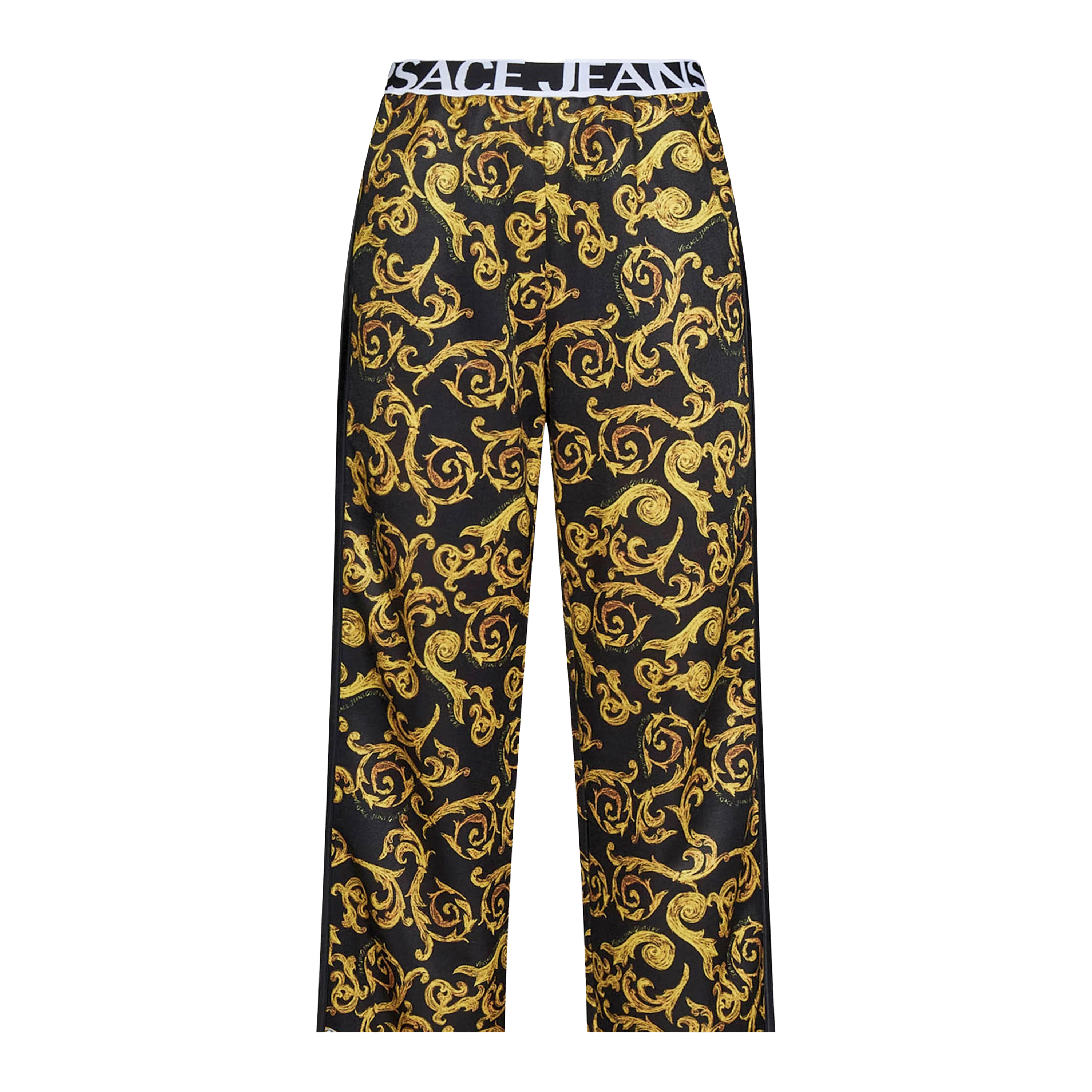 Pantalón Negro Versace Couture Triacetato Print Sketch Couture