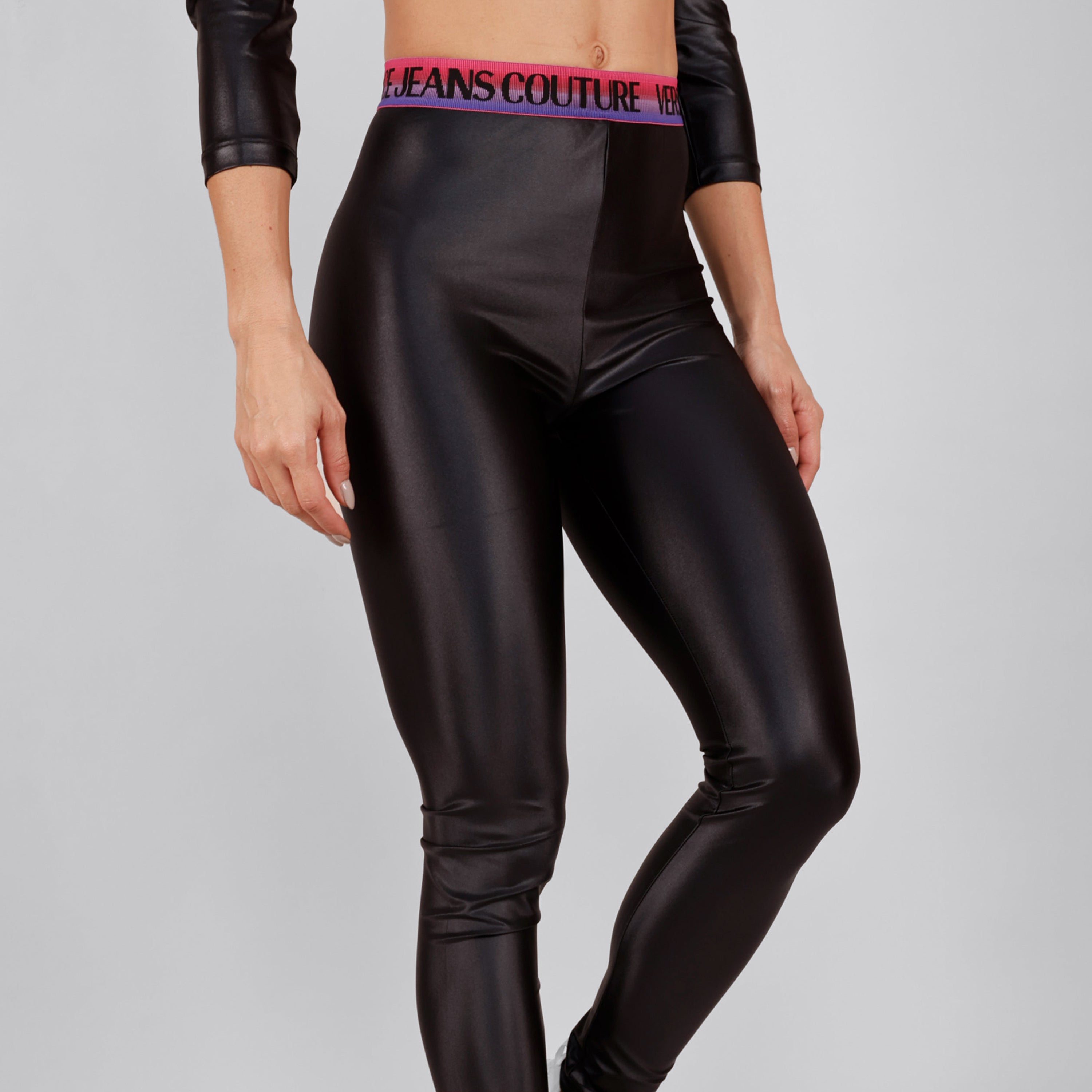 Legging Negro Versace Couture Shiny