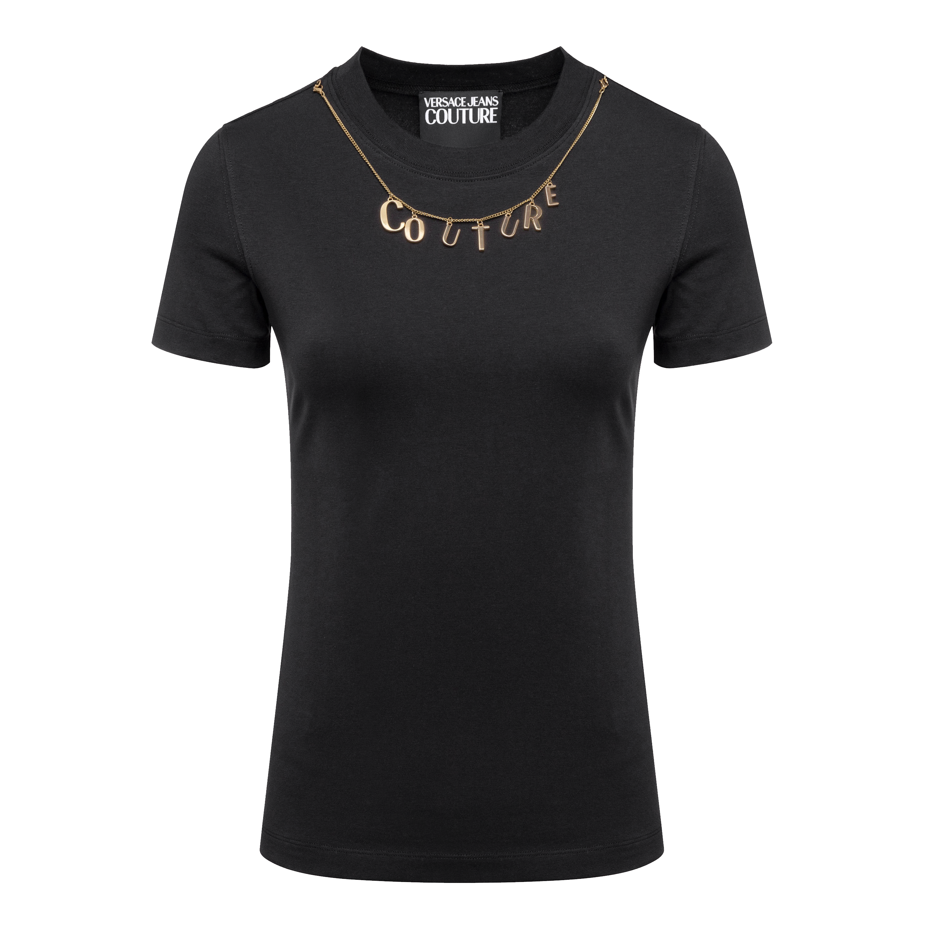 Camiseta Negra Versace Couture Neck Collar