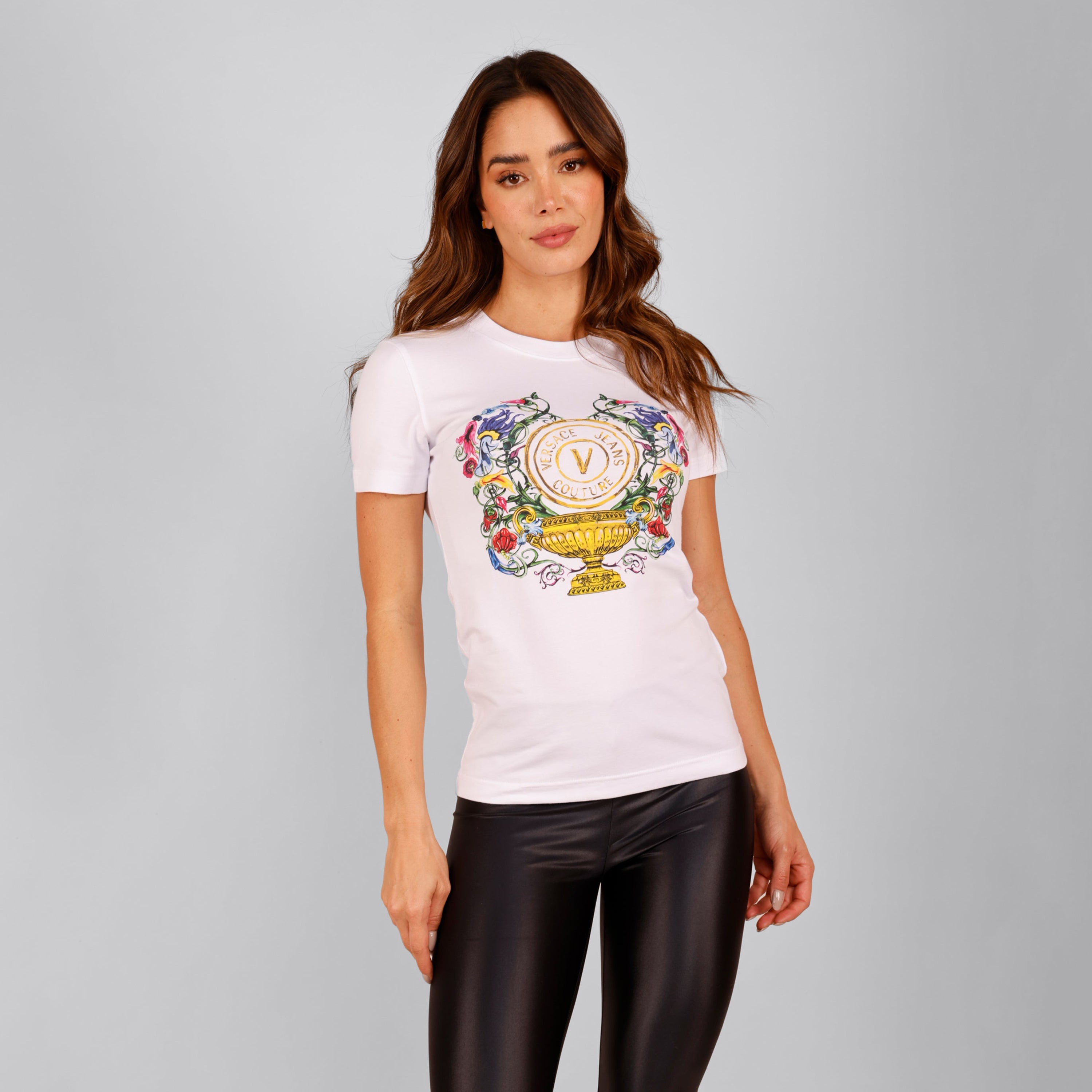 Camiseta Blanca Versace Couture Emblem