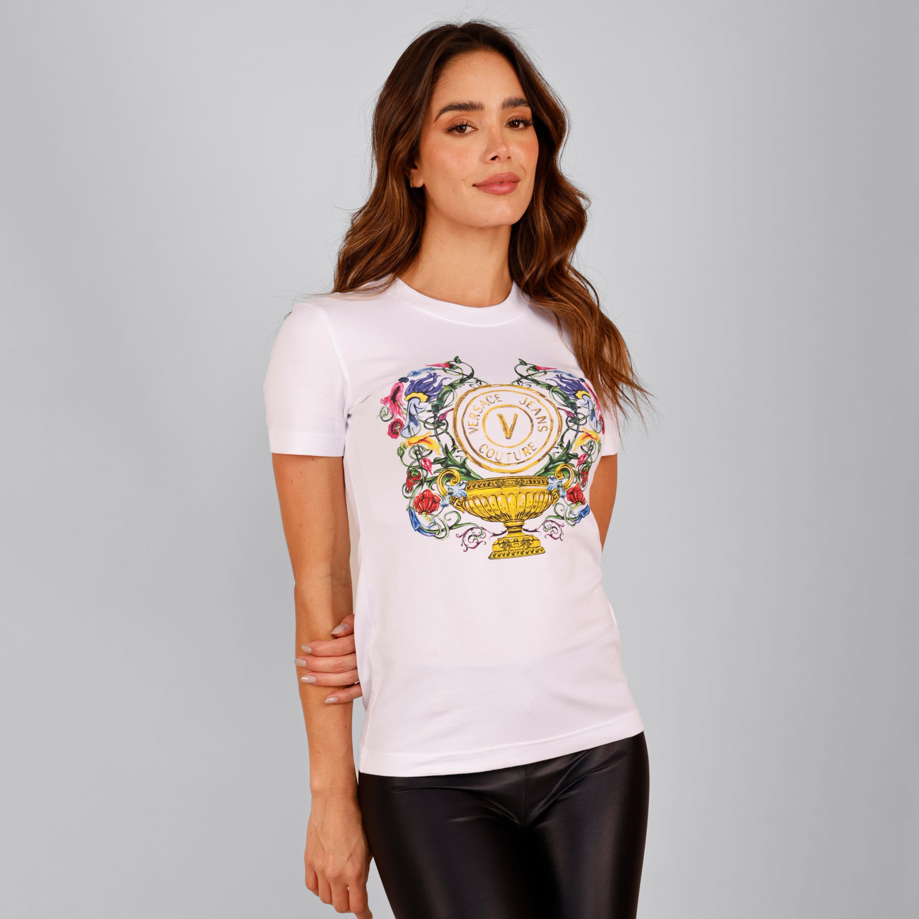 Camiseta Blanca Versace Couture Emblem