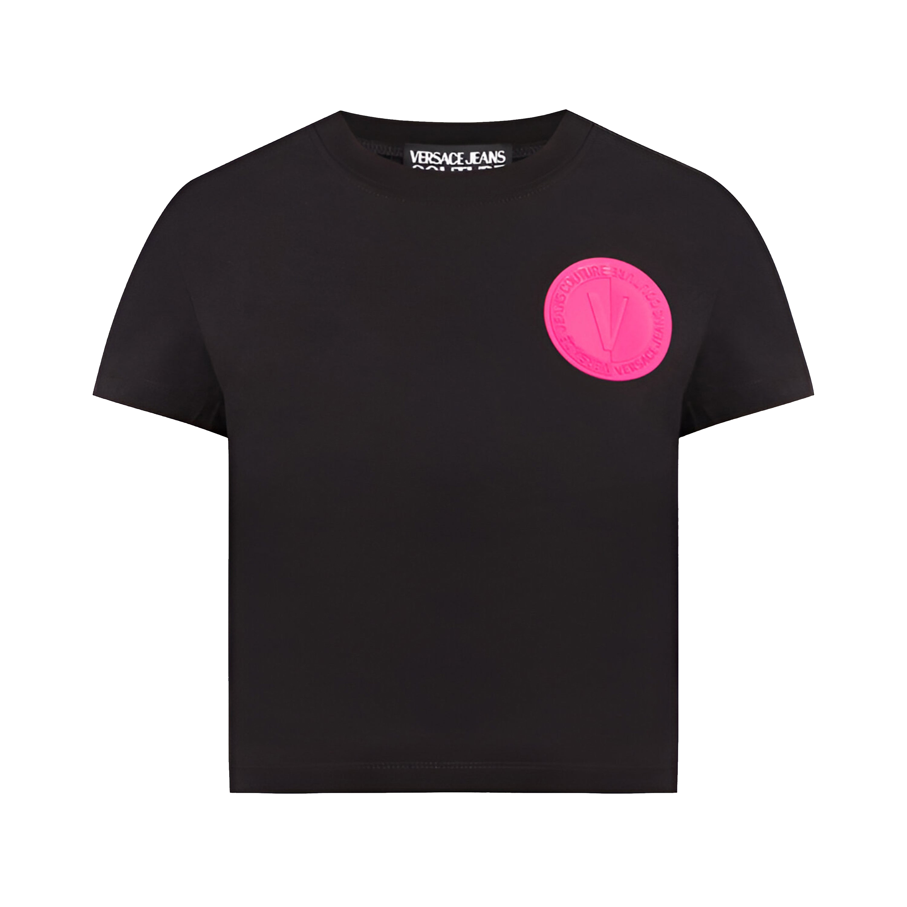 Camiseta Negra Versace Couture Pink Patch
