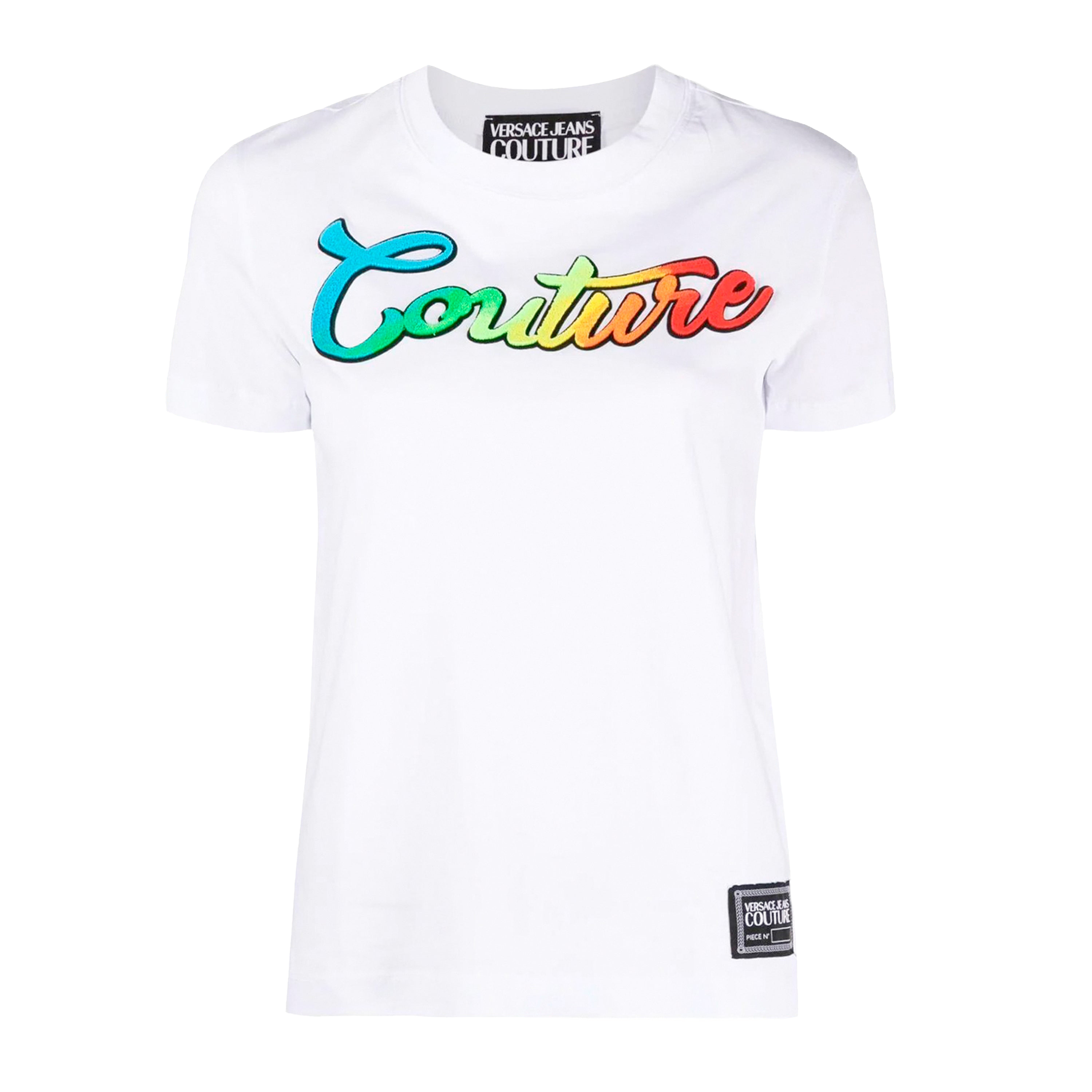 Camiseta Blanca Versace Couture Multicolor Logo