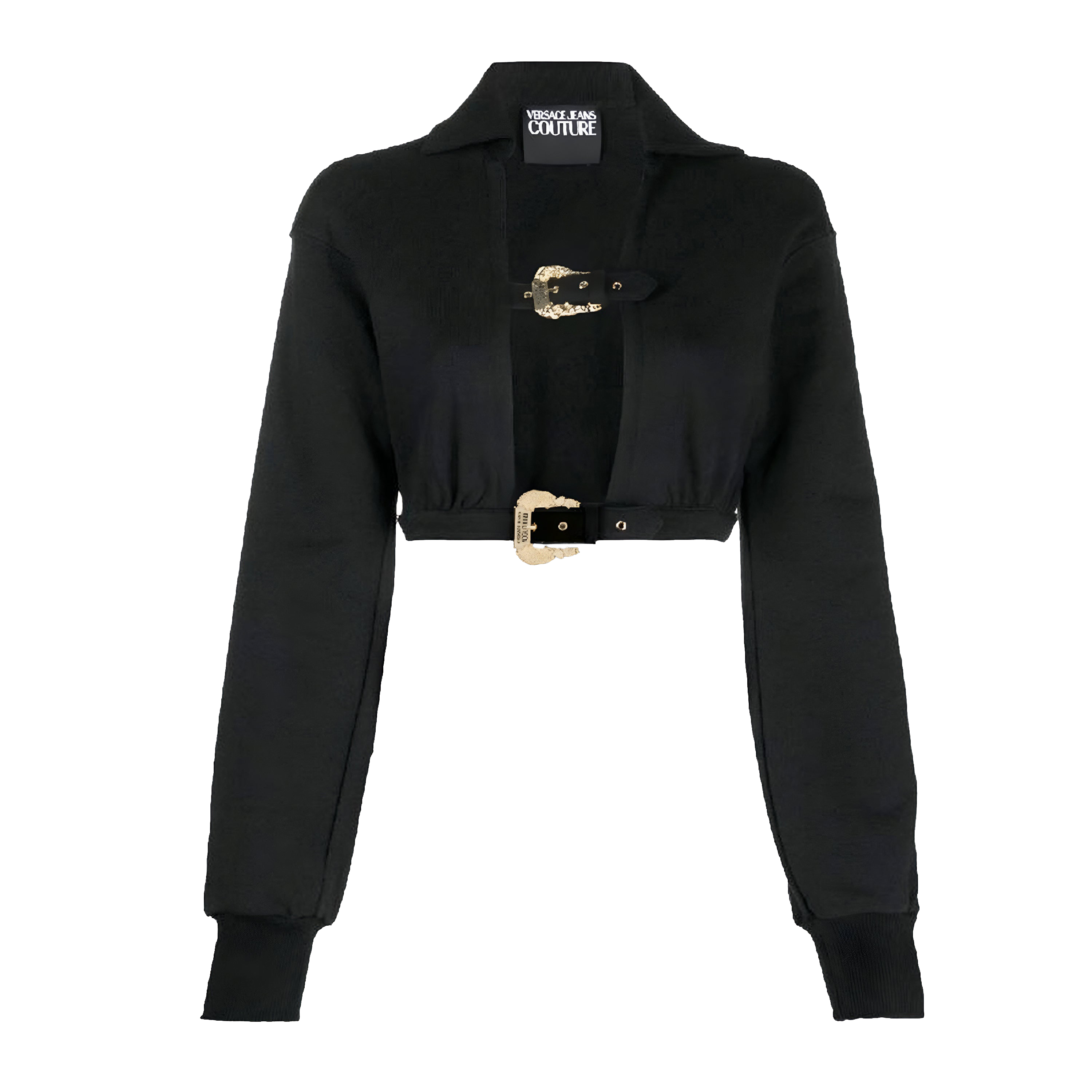 Buzo Cropped Negro Versace Couture Fleece Light Soft