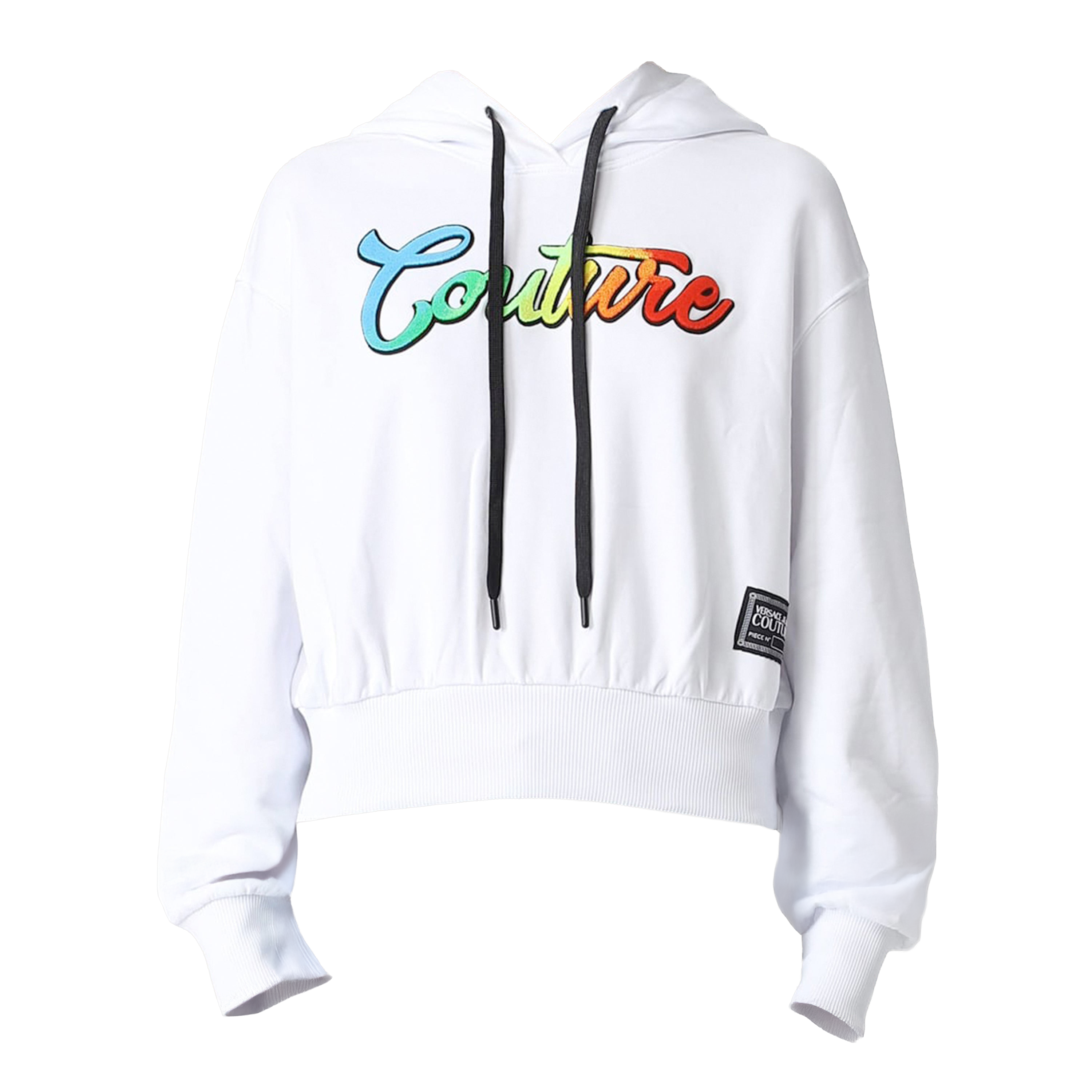 Buzo Tipo Hoodie Blanco Versace Couture Logo Fleece