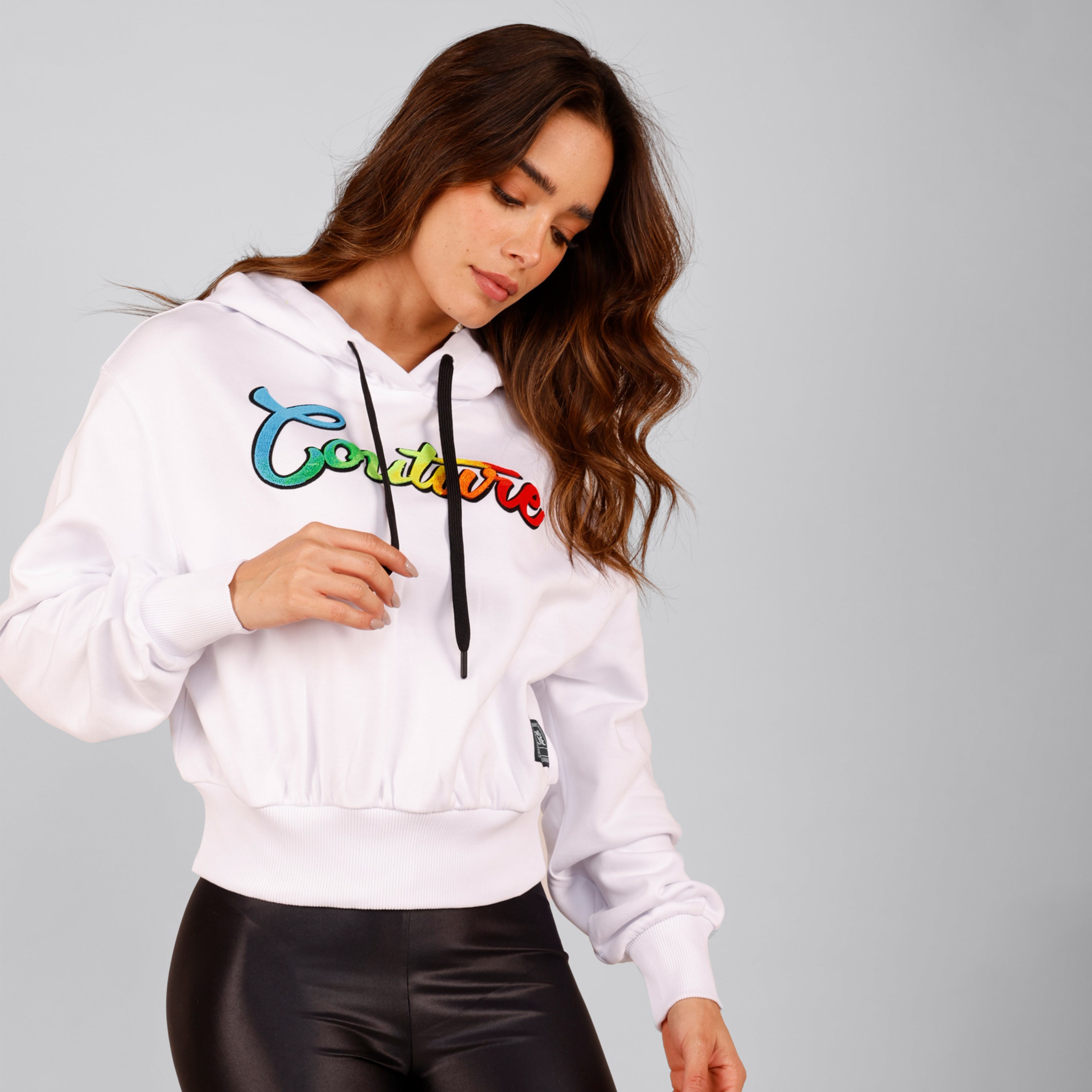 Buzo Tipo Hoodie Blanco Versace Couture Logo Fleece