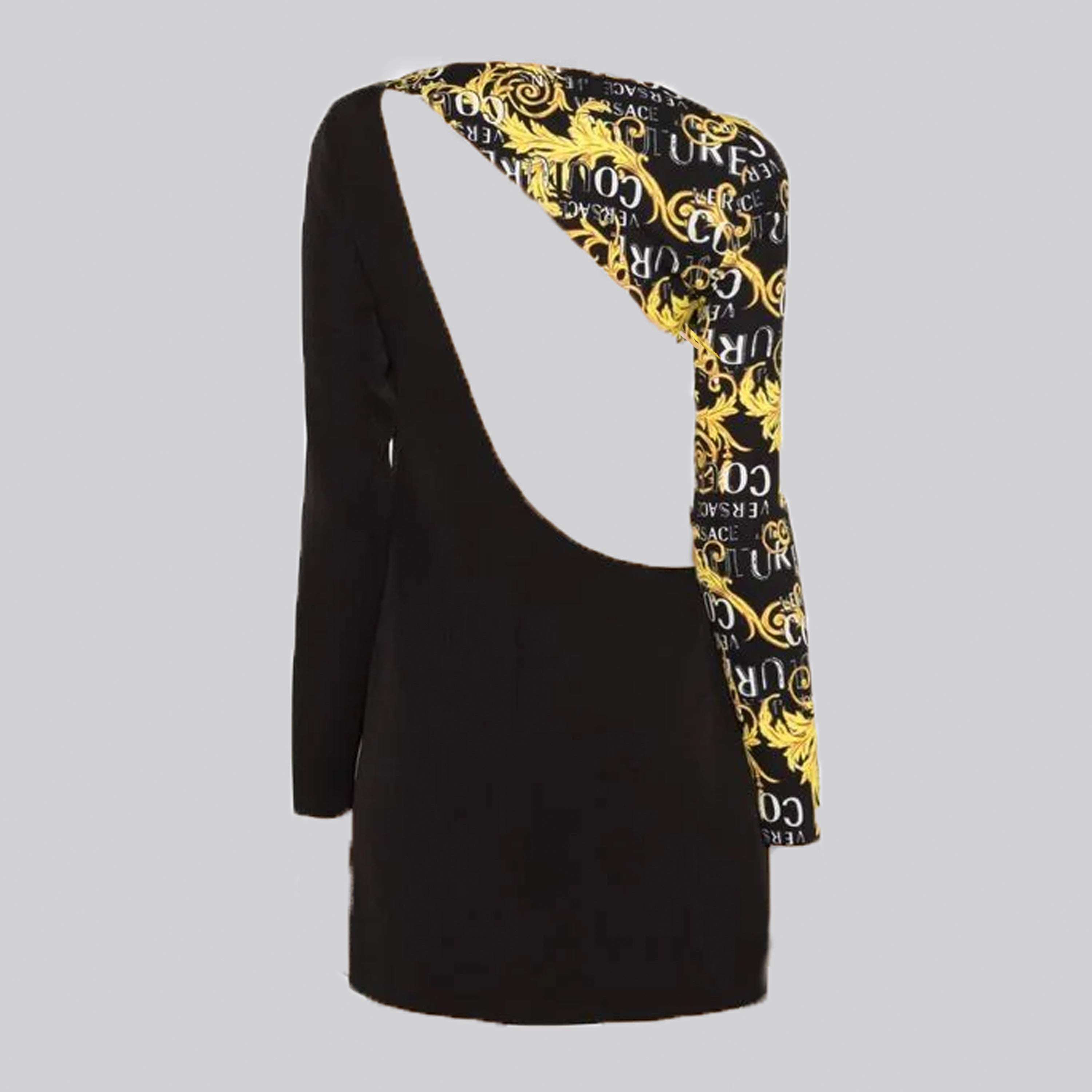 Vestido Negro Versace Couture Cady Bistretch