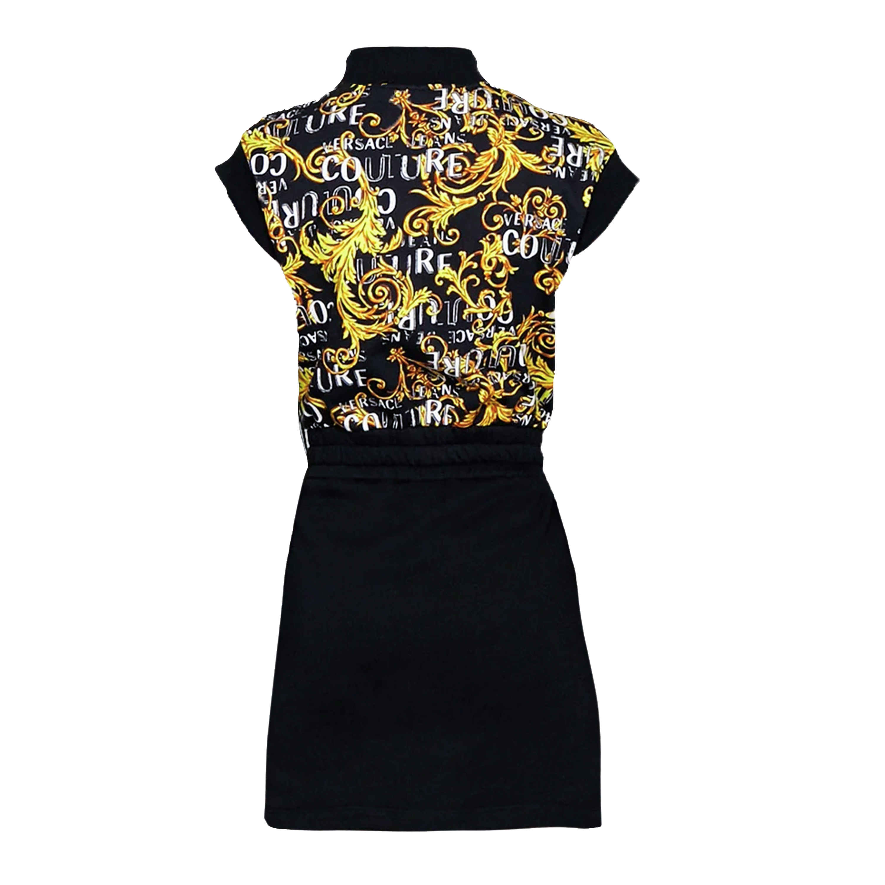 Vestido Negro Versace Couture Print Logo Couture