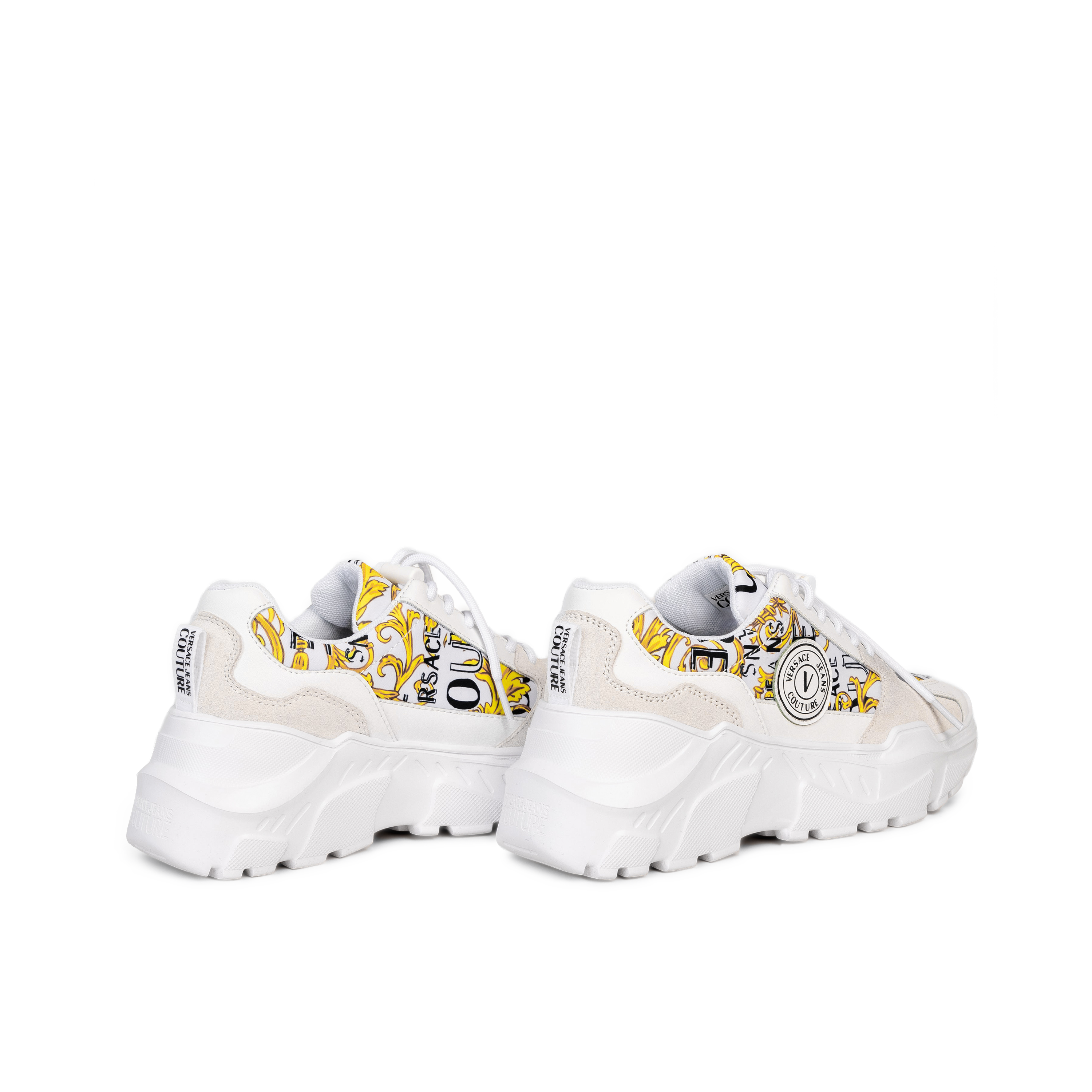 Sneakers Blanco Versace Couture Printed Nylon+Leather