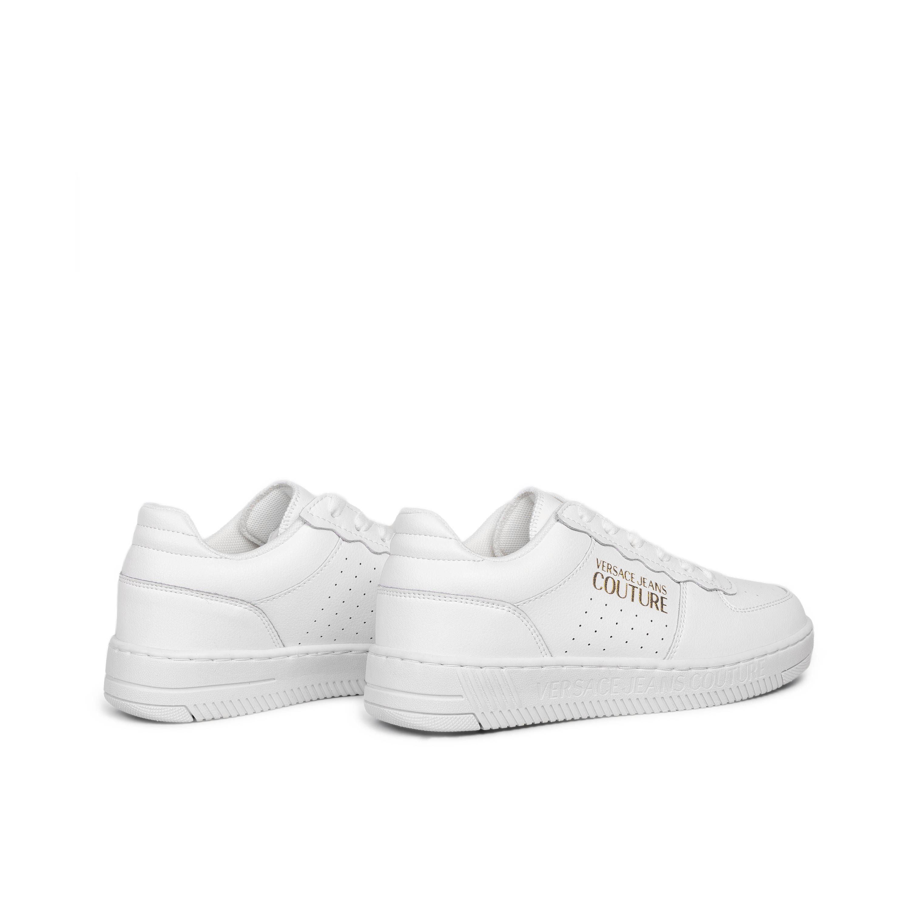 Sneakers Blanco Versace Couture Grainy Leather