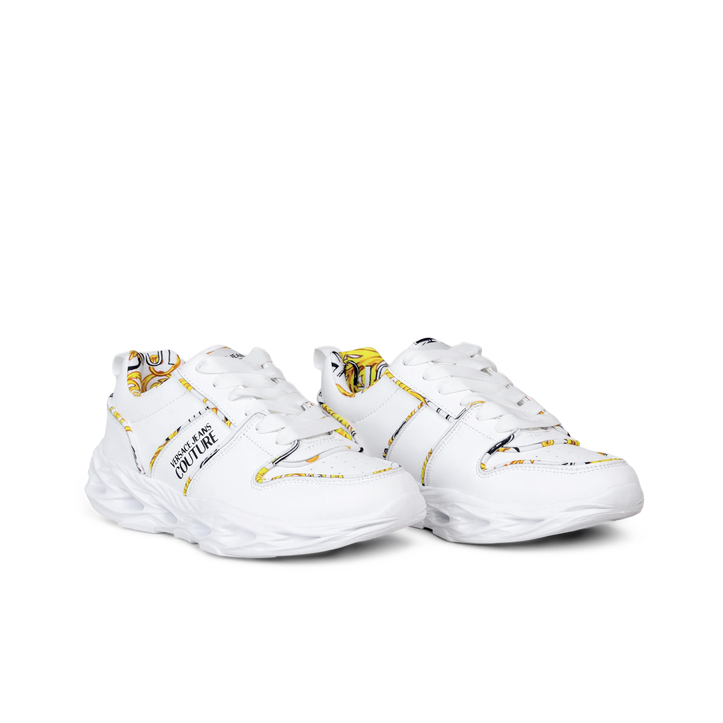 Sneakers Blanco Versace Couture Mesh Printed Nylon