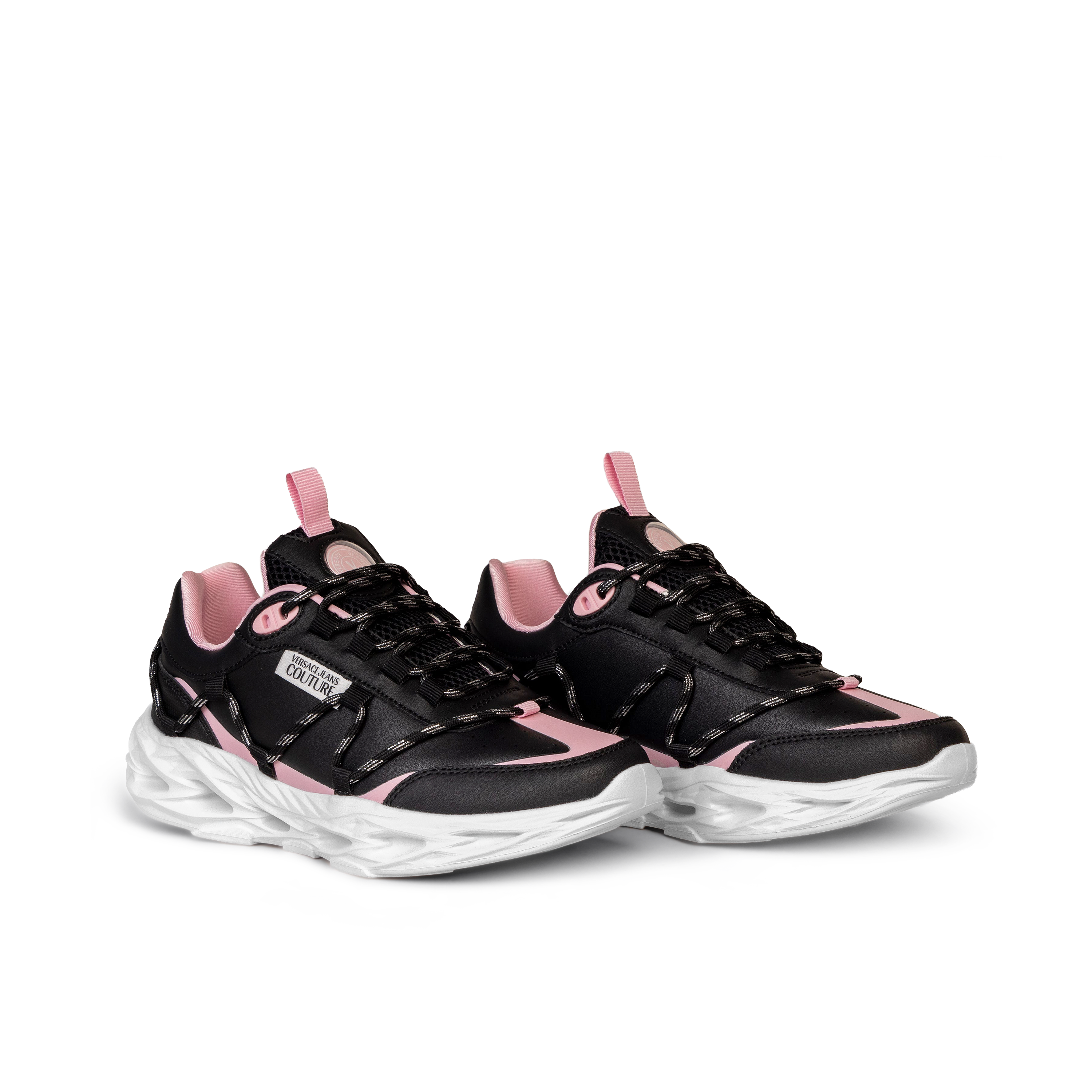 Sneakers Negro Versace Couture Mesh Printed Nylon