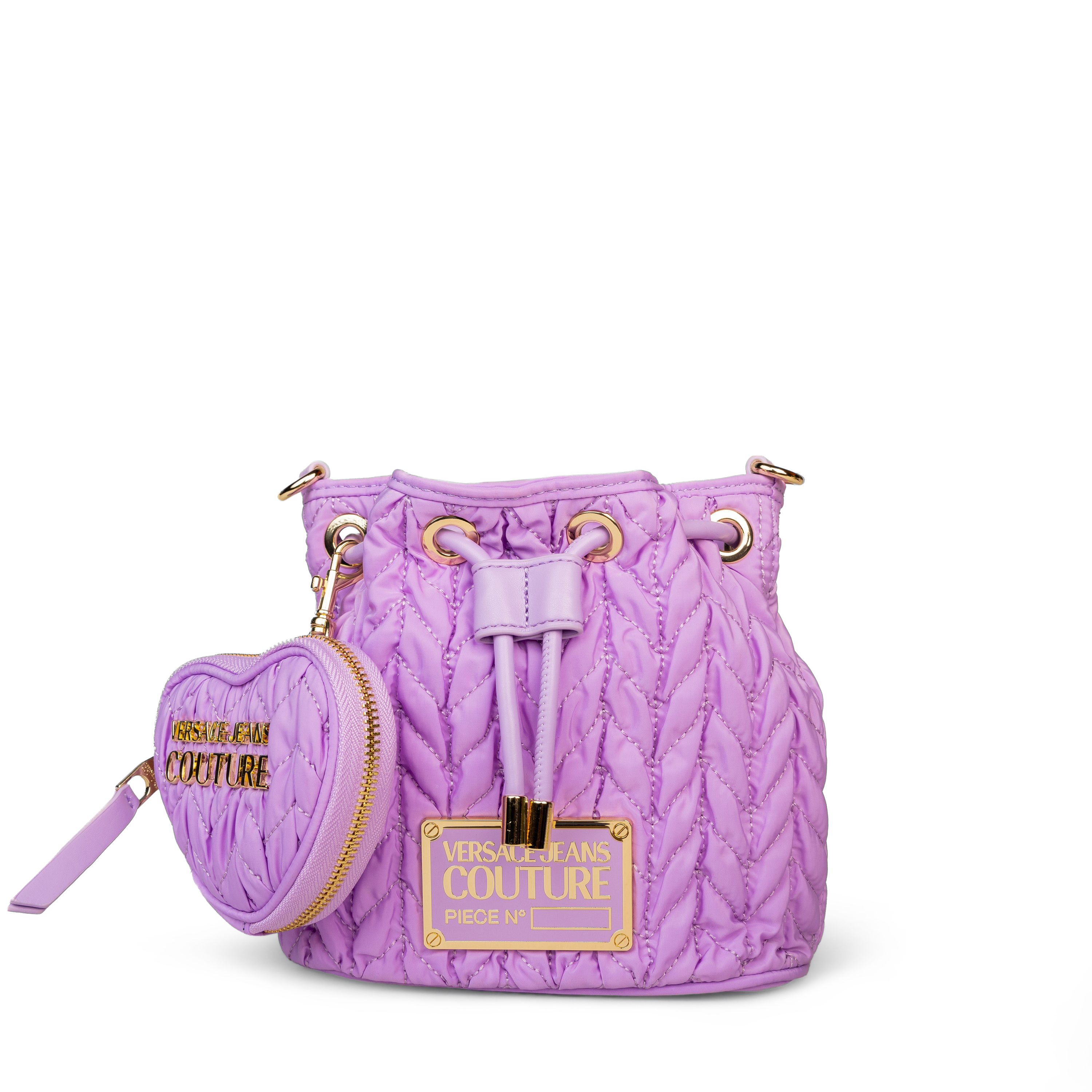 Cartera Lila Versace Couture Heart Chain