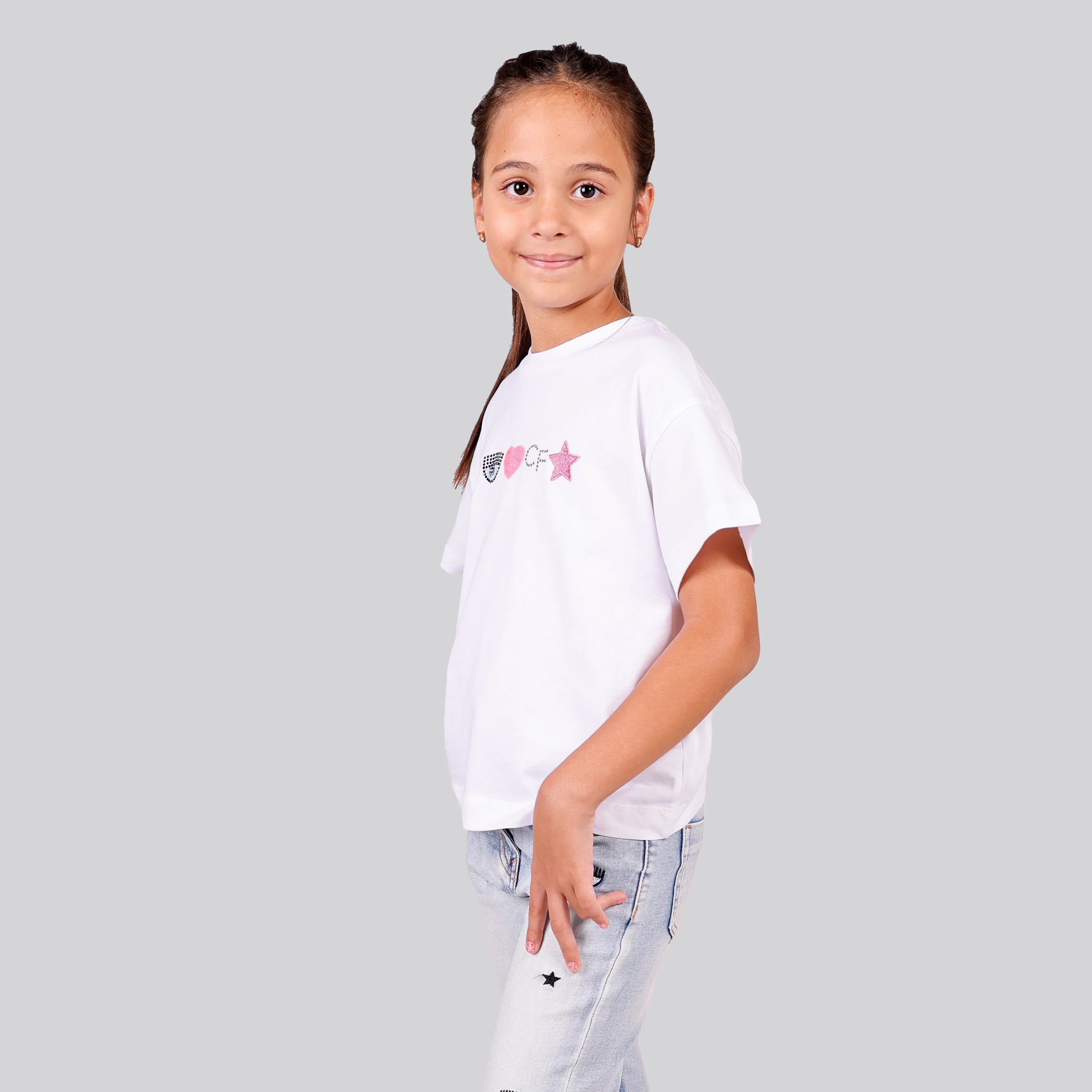 Camiseta Blanca Chiara Ferragni Stars Eye Heart