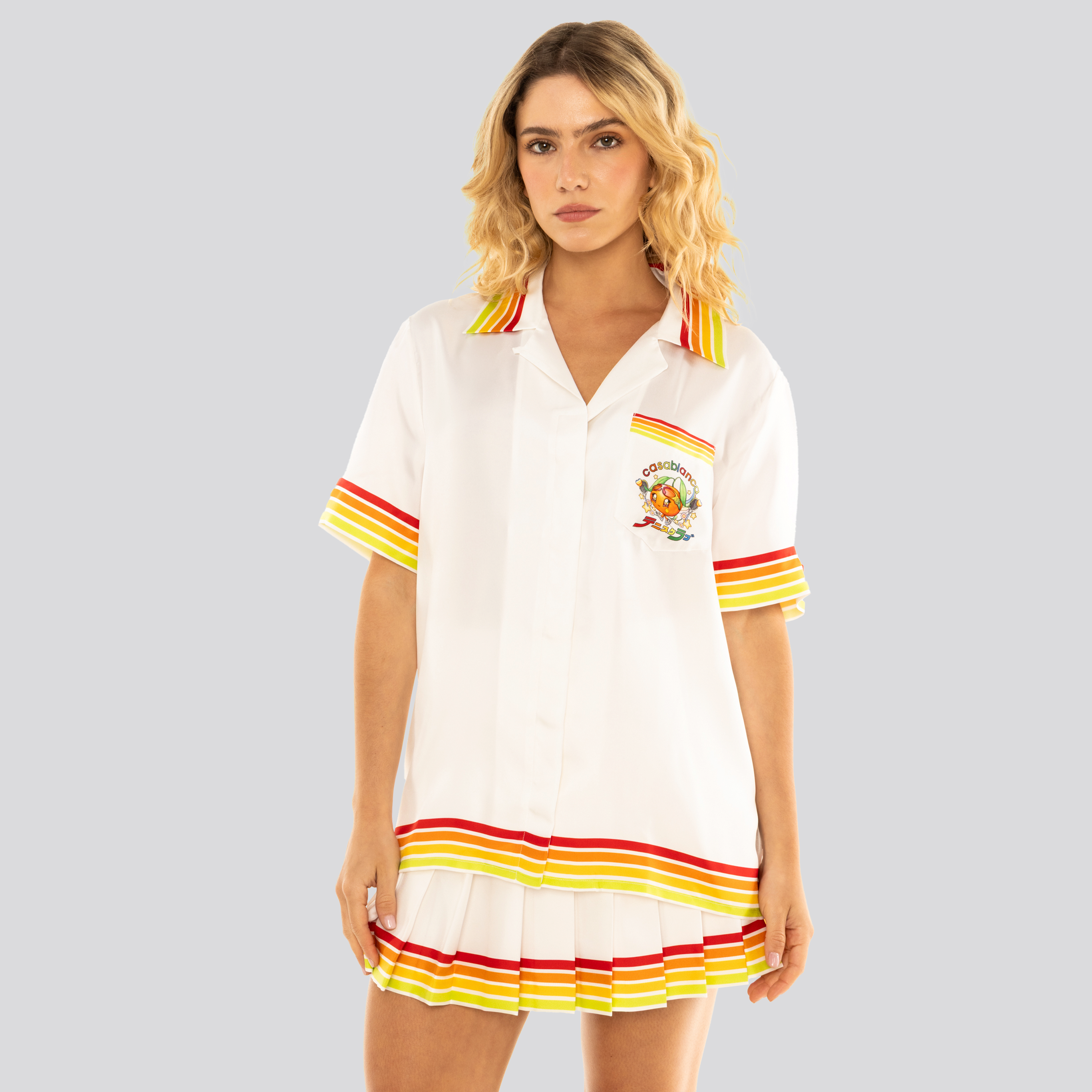 Camisa Blanca Casablanca Orange Mascot