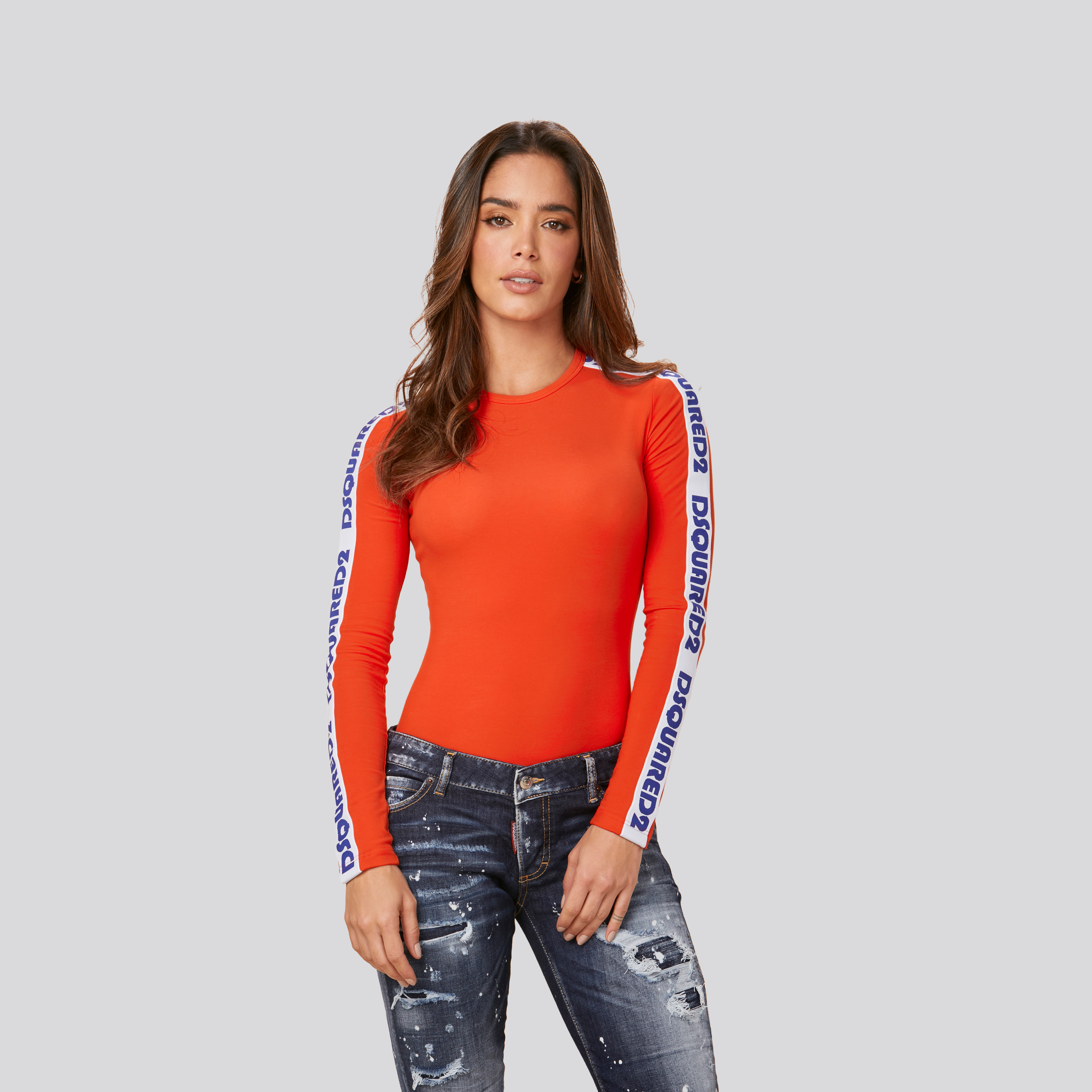 Body Naranja Dsquared2 Manga Larga
