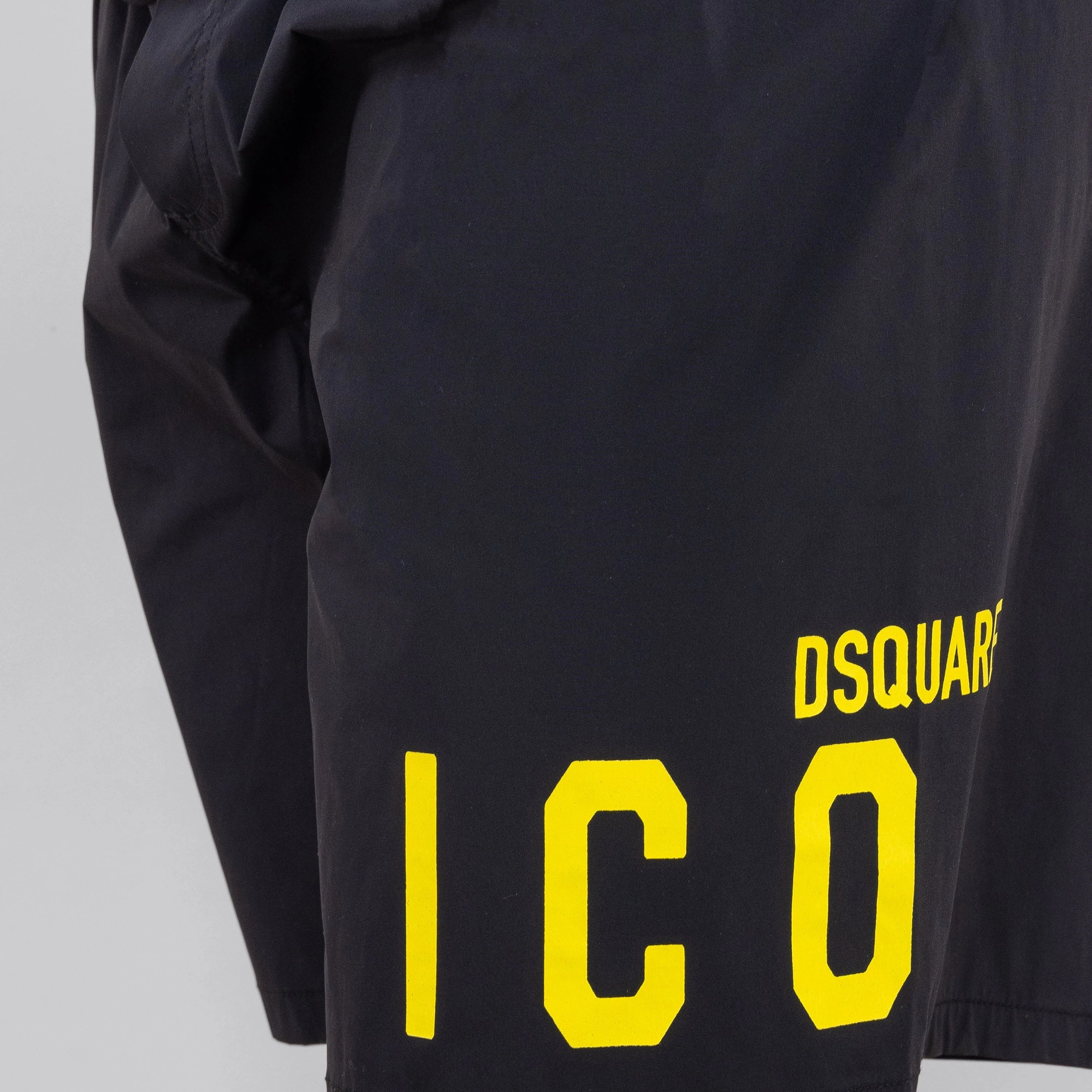 Pantaloneta Negra Dsquared2 Amarillo Icon Long