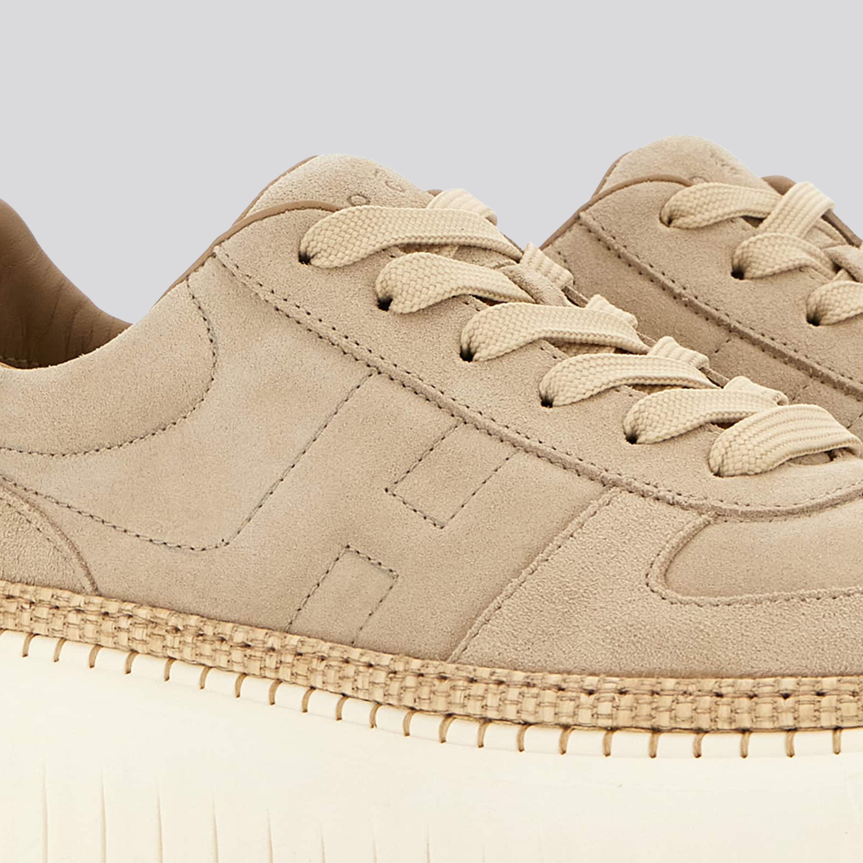 Sneakers Beige Hogan H Stripes Allacciato