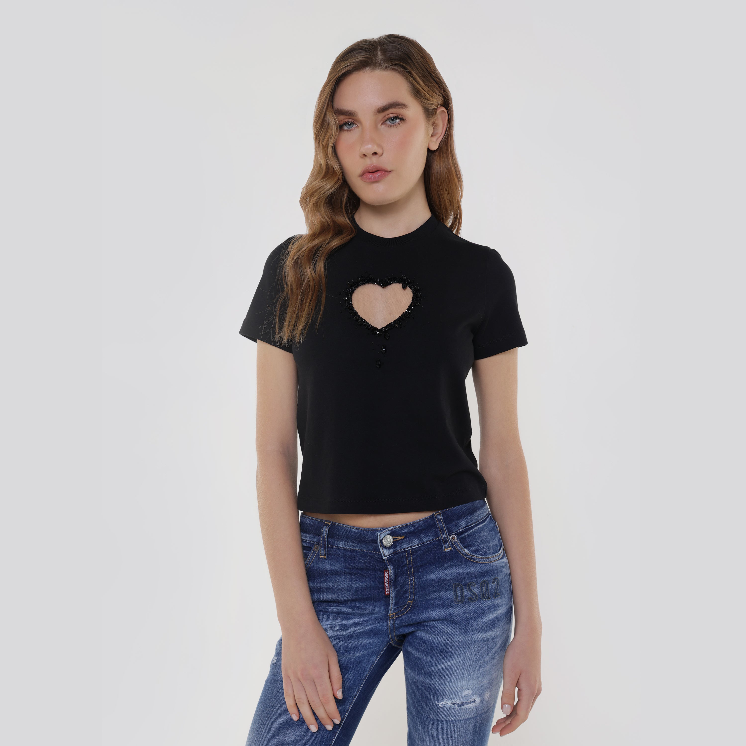Camiseta Negra Dsquared2 Heart