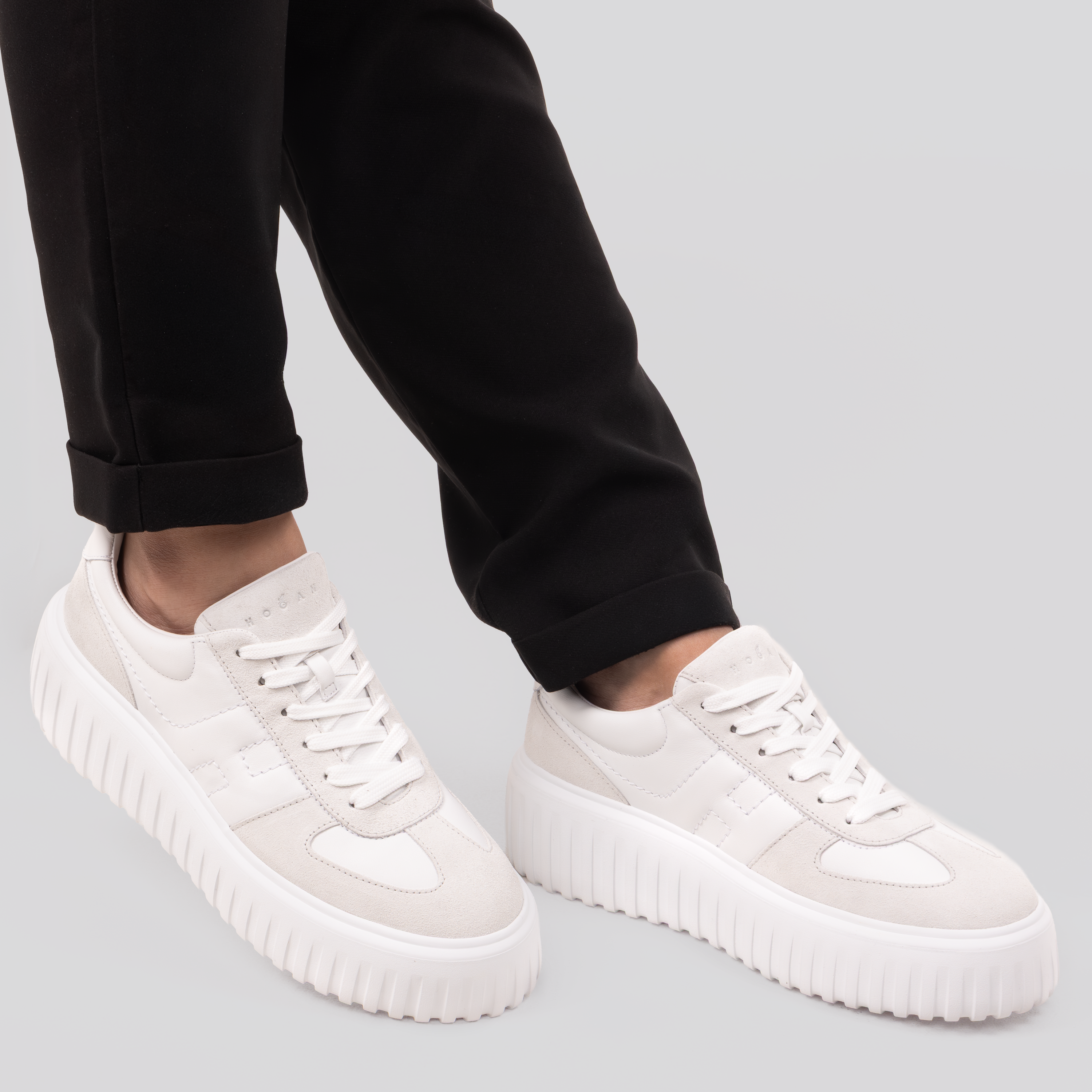 Sneakers Blancos Hogan H Stripes Allacciato