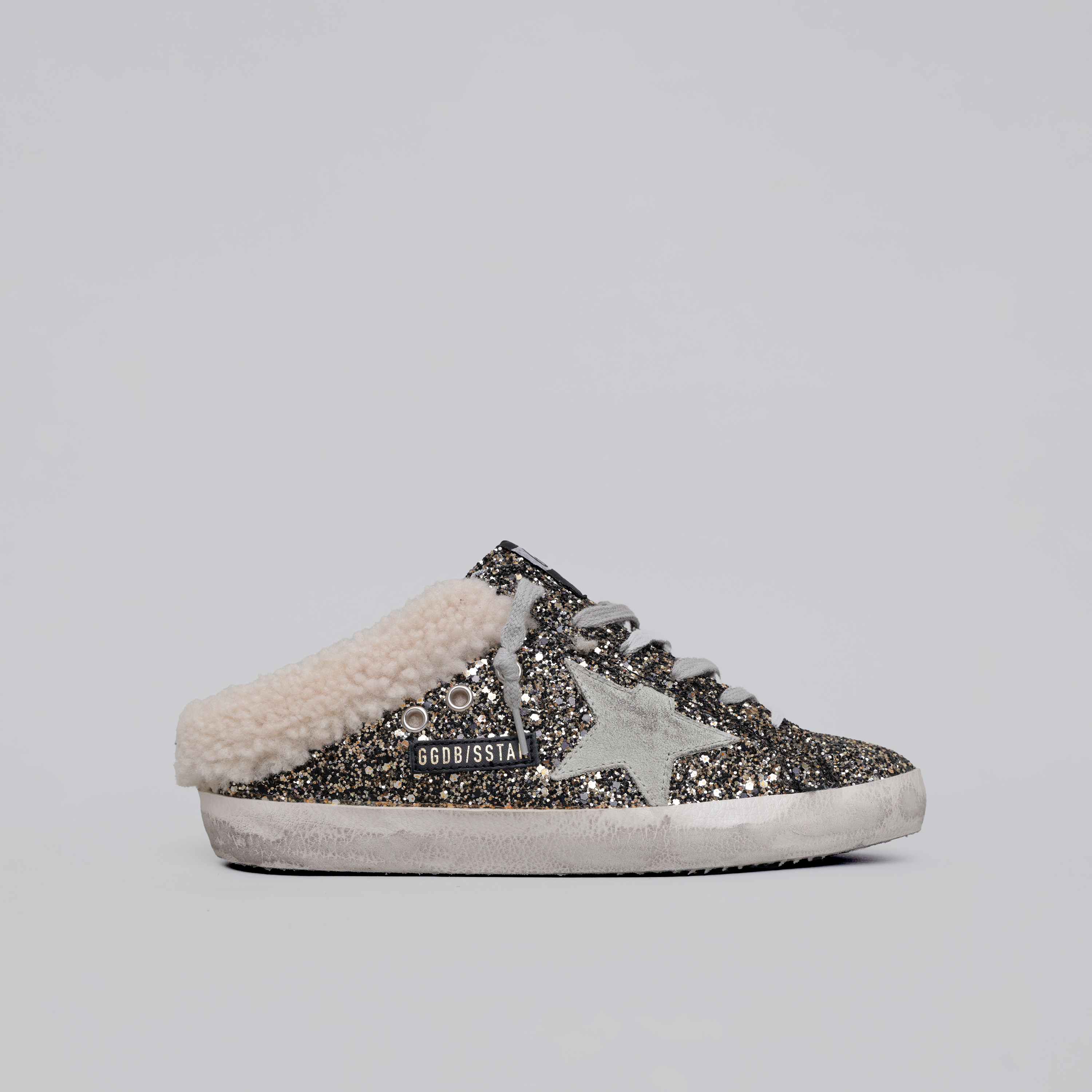 Sneaker Black Gold Golden Goose Super-Star Sabot Glitter