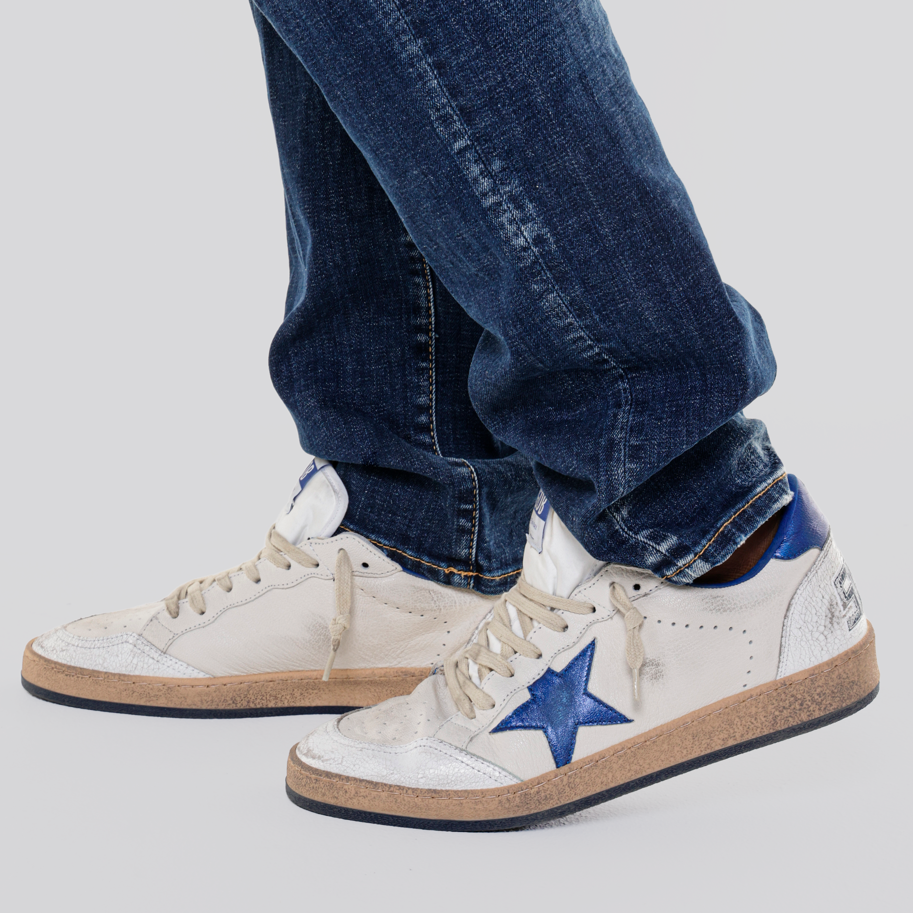 Sneakers Blanco Azul Golden Goose Ball Star Leather