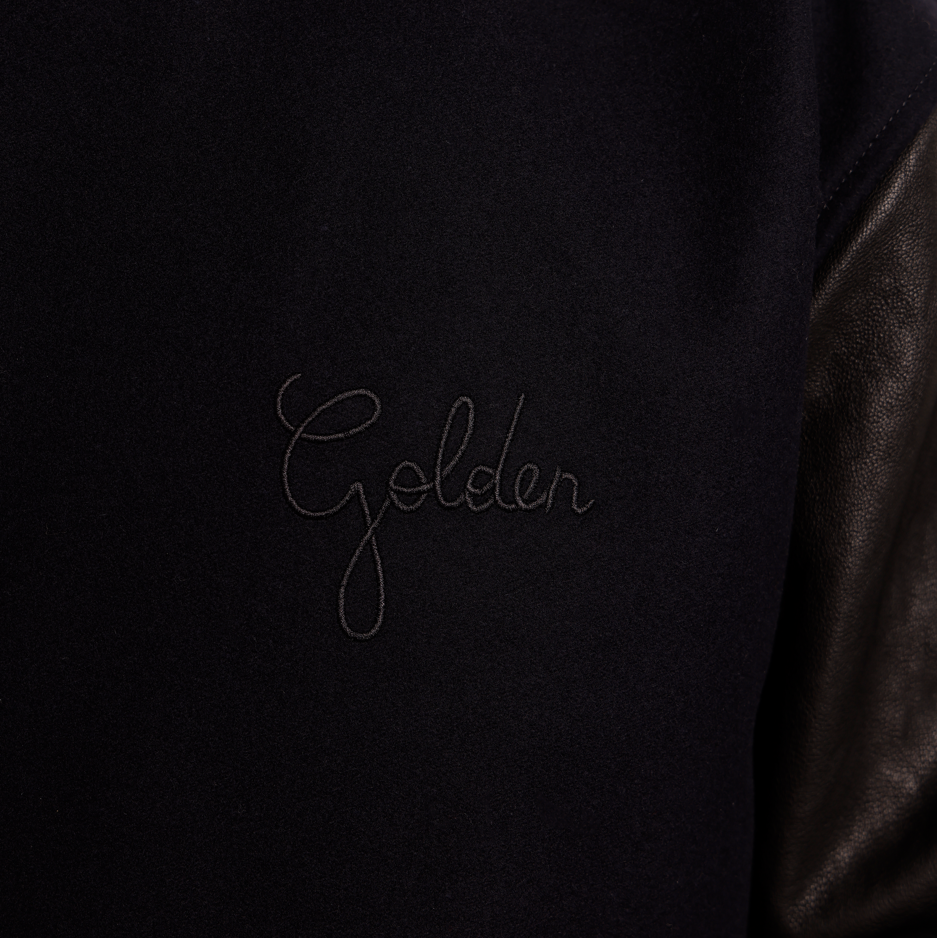 Apparel Azul Golden Goose Cloth Wool Blend And Distressed Leather Sleeves