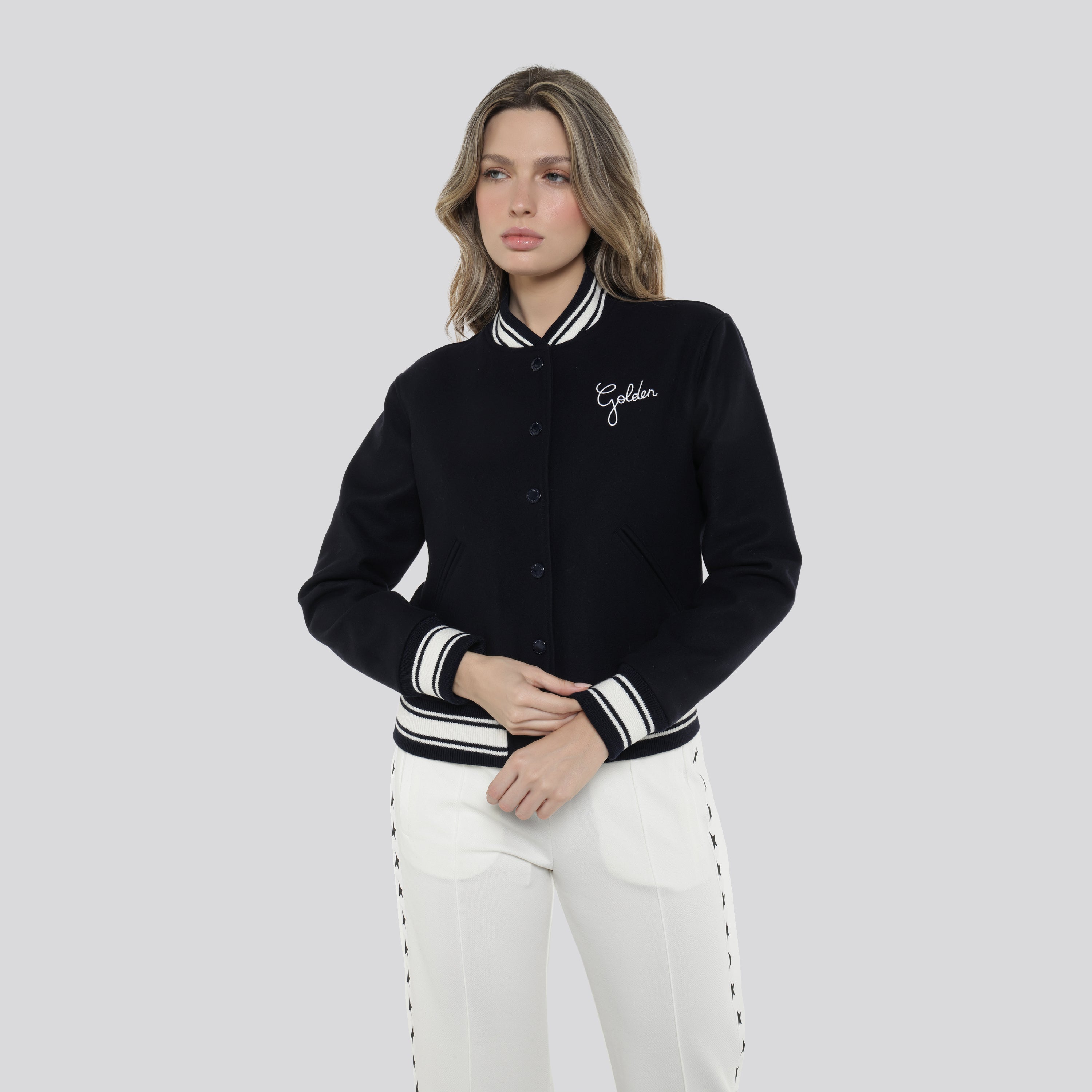 Chaqueta Negra Golden Goose Bomber Compact