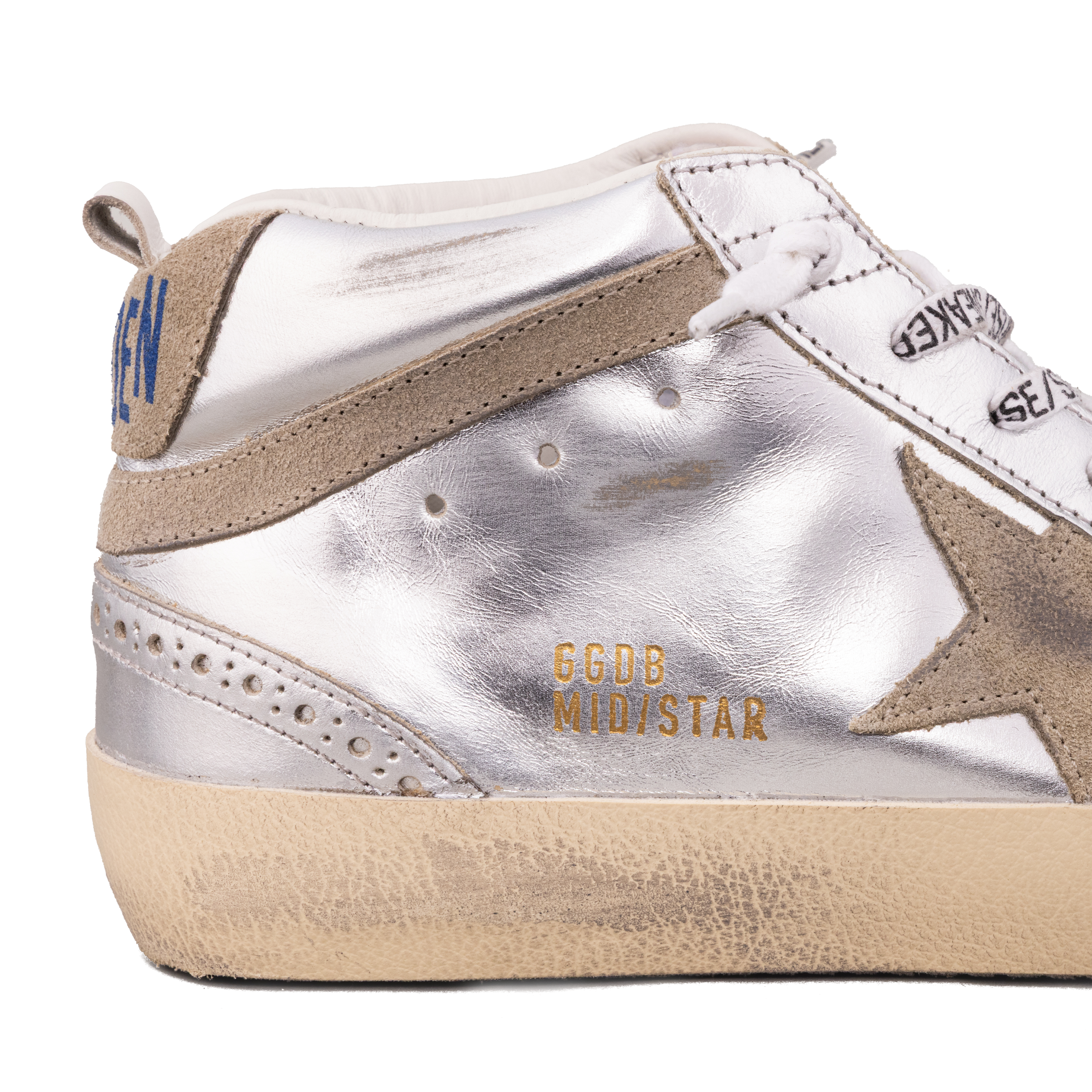 Sneakers Silver Golden Goose Mid Star Laminated