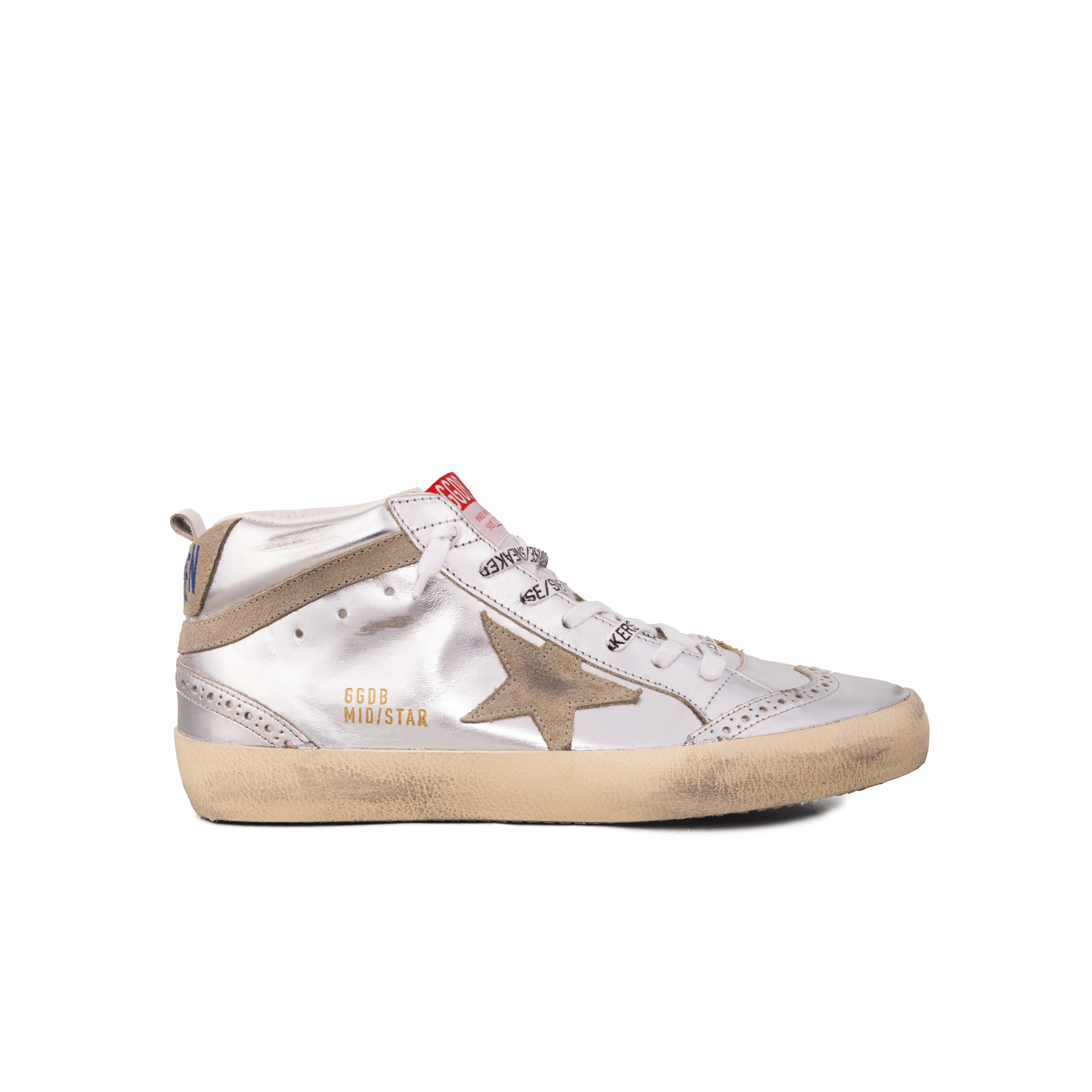Sneakers Silver Golden Goose Mid Star Laminated