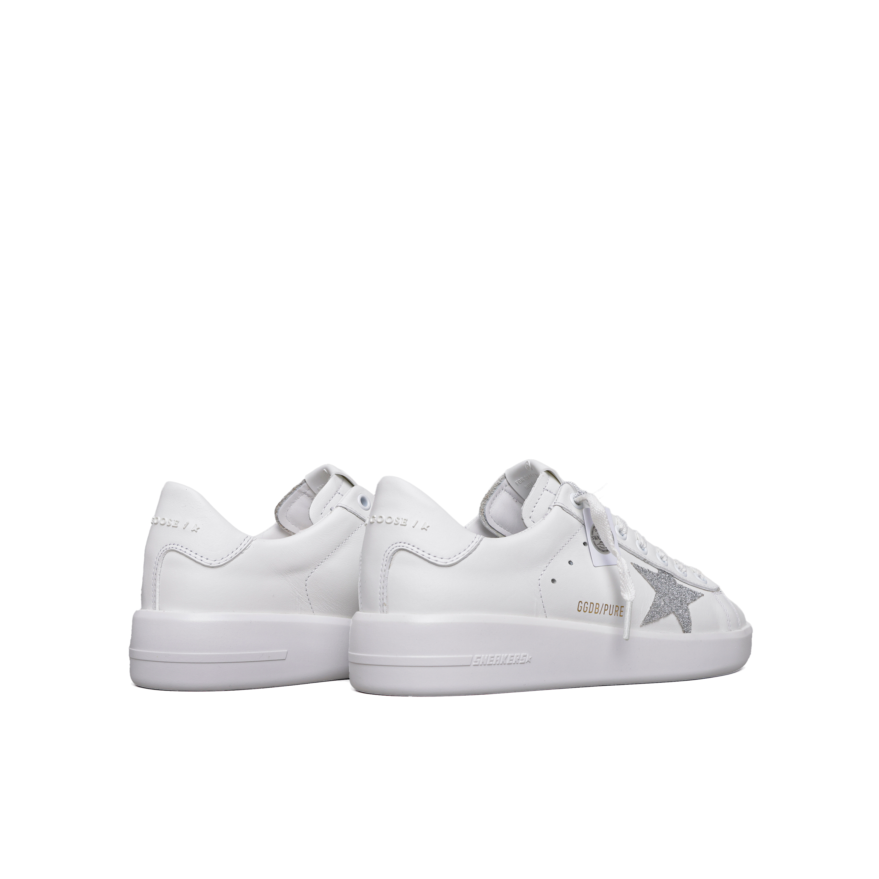 Sneaker White Golden Goose Pure Star Heel Crystal