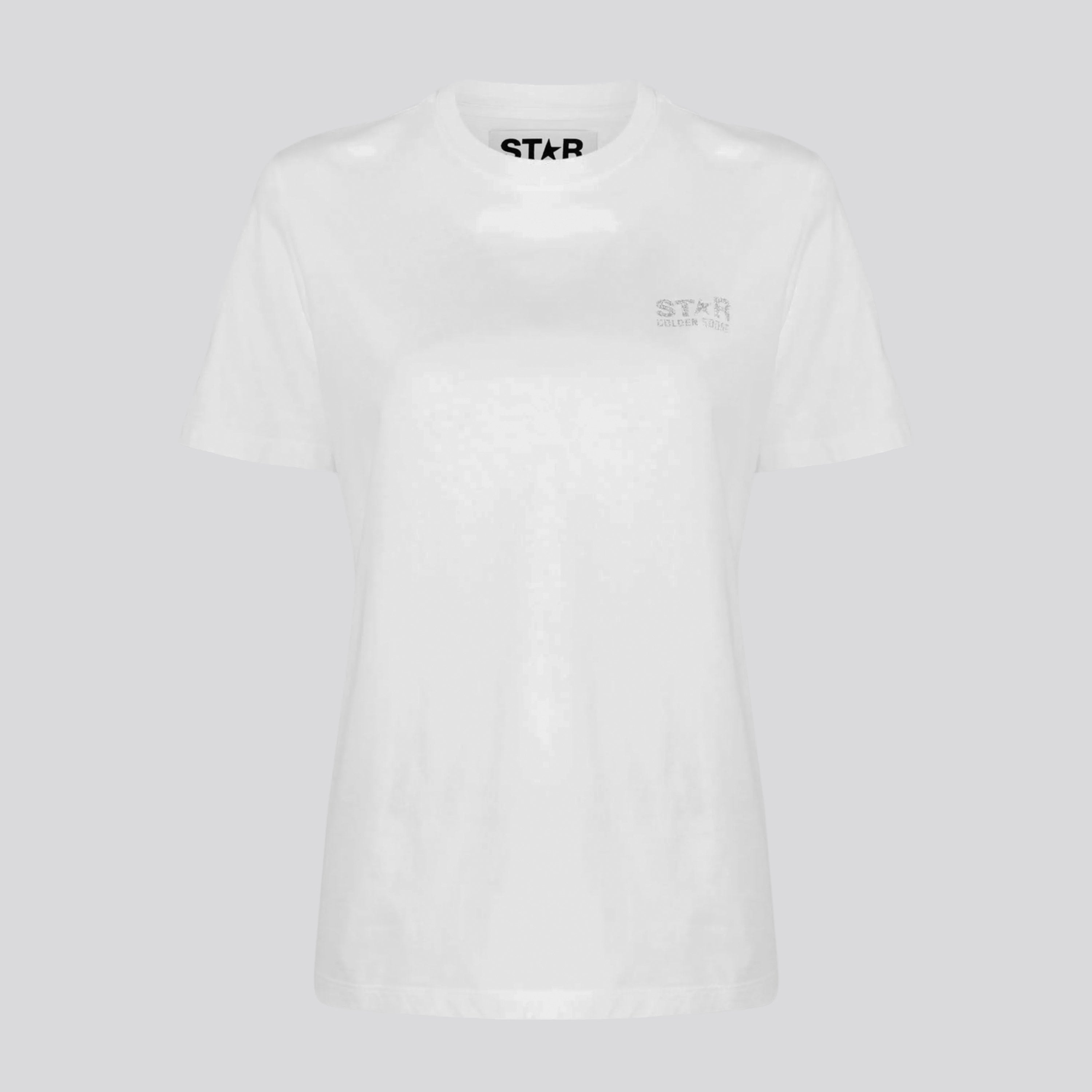 Camiseta Blanca Golden Goose Glitter Star